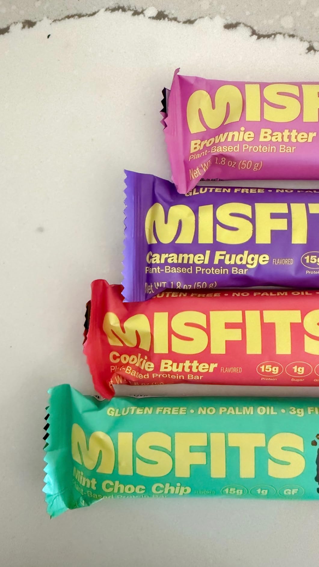 Misfits Protein Bar Variety Pack | Nutrition Bars - 14-15g Protein, 1g Sugar, Plant-based, Low Carb, Non-GMO, Gluten Free Snacks | Vegan Protein Bars | Pack of 12 customer photo 1