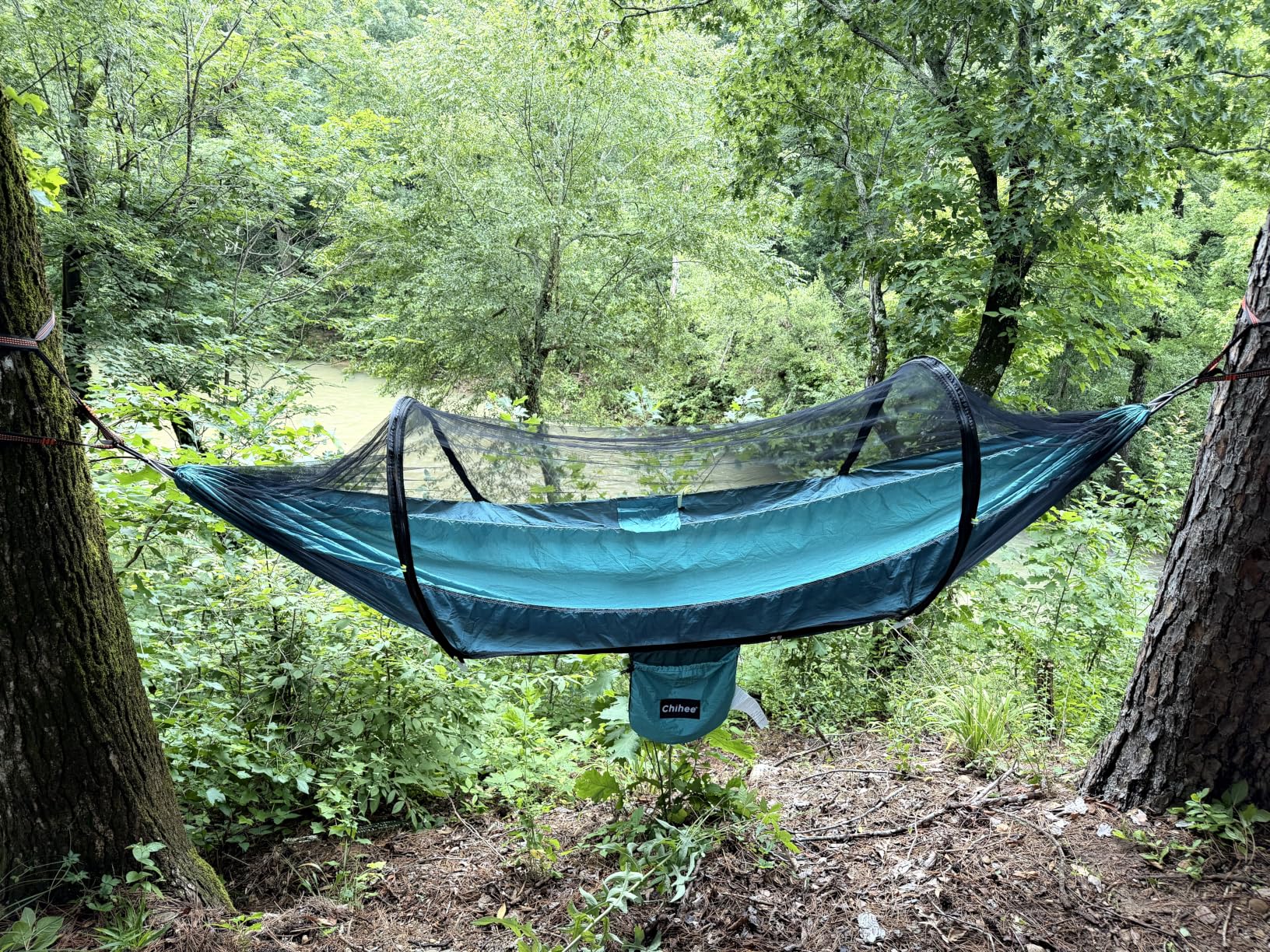 Chihee Ultra-Light Travel Camping Hammock Pop-up Net Hammock 660lbs Load Capacity, Breathable, Quick-Drying Parachute Nylon customer photo 2