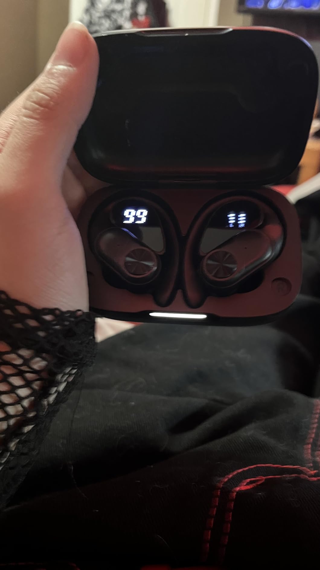 PocBuds Bluetooth Headphones Wireless Earbuds 80hrs Playtime Wireless Charging Case Digital Display Sports Ear Buds with Earhook Deep Bass IPX7 Waterproof Over-Ear Earphones customer photo 1