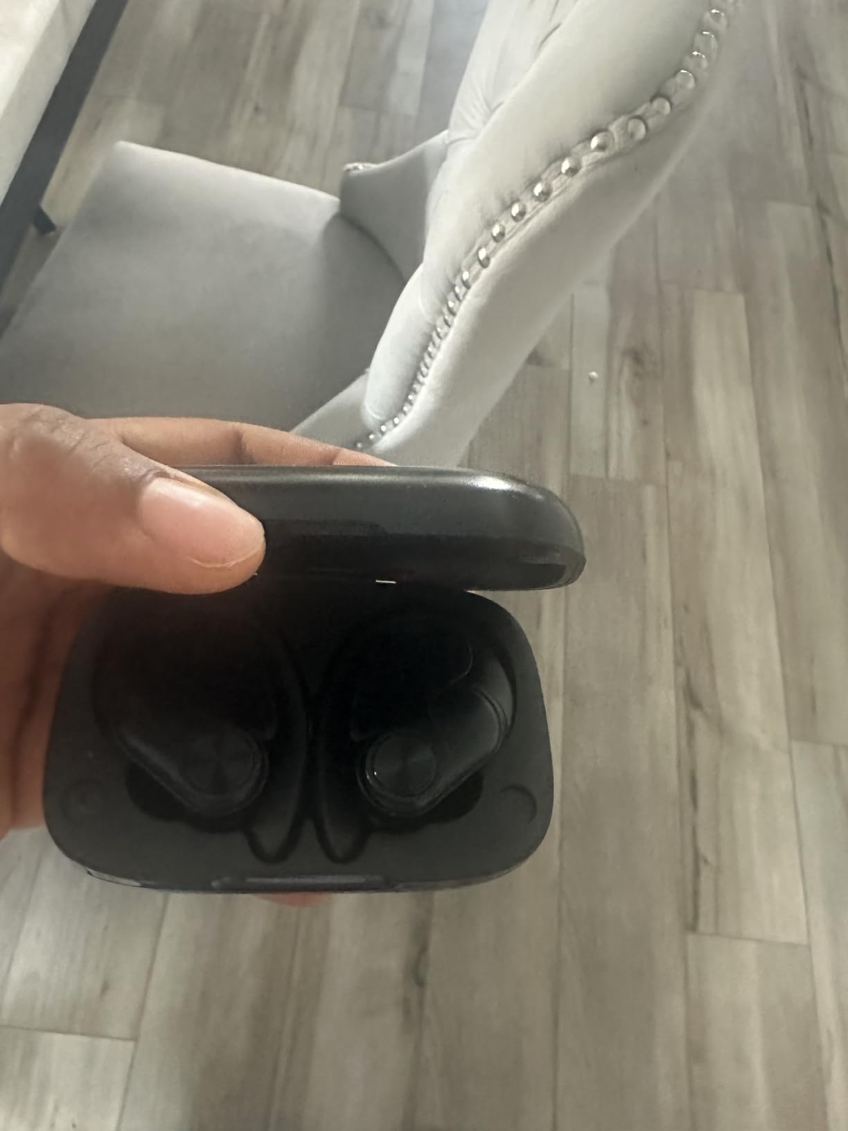 PocBuds Bluetooth Headphones Wireless Earbuds 80hrs Playtime Wireless Charging Case Digital Display Sports Ear Buds with Earhook Deep Bass IPX7 Waterproof Over-Ear Earphones customer photo 2