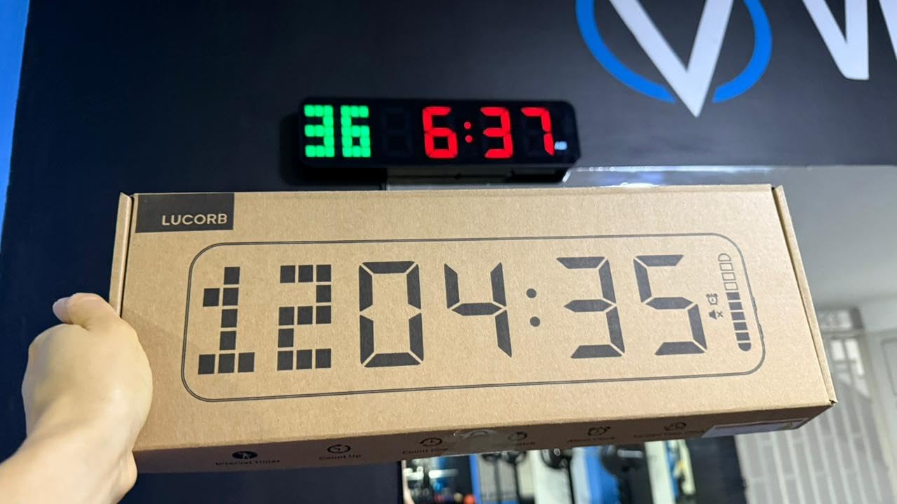 Gym Timer - Large Digital Gym Clock Wall with Interval Time Progress Bar, Countdown/Up Stopwatch, Remote Control for Home Gym Garage Boxing Crossfit customer photo 2