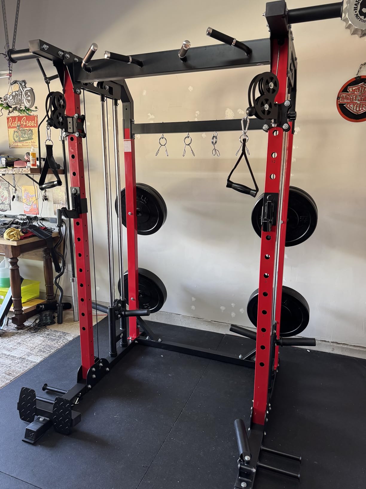 MAJOR FITNESS F22 Power Rack, 1600lbs All-in-One Squat Rack with Dual Pulley System, Heavy-Duty Steel Frame, Attachments & Storage for Home Gym Strength Training customer photo 1