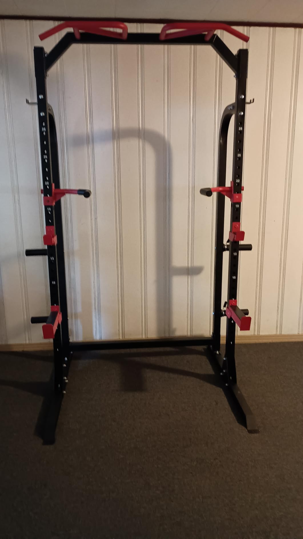 SunHome Power Cage Squat Rack, Power Rack with Pulley System, Adjustable Cable Crossover System, J-Hooks, Dip Handles, Weight Plate Storage customer photo 2
