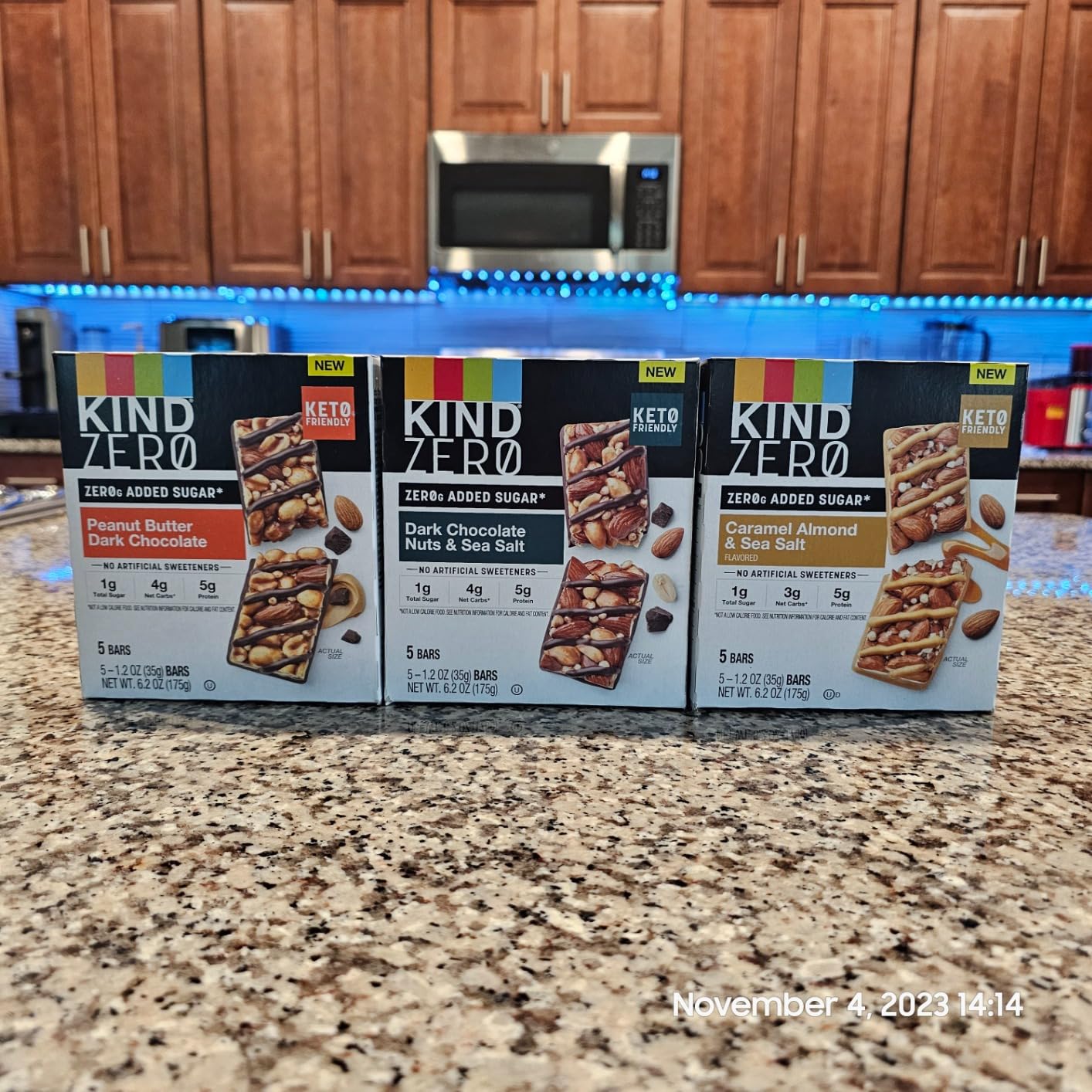 Kind Zero Added Sugar Healthy Snacks Bars Variety Pack, Gluten Free, High Fiber, Keto Snacks, Dark Chocolate Nuts & Sea Salt, Caramel Almond, Peanut Butter Dark Chocolate, 5g Protein, 15 Count customer photo 1