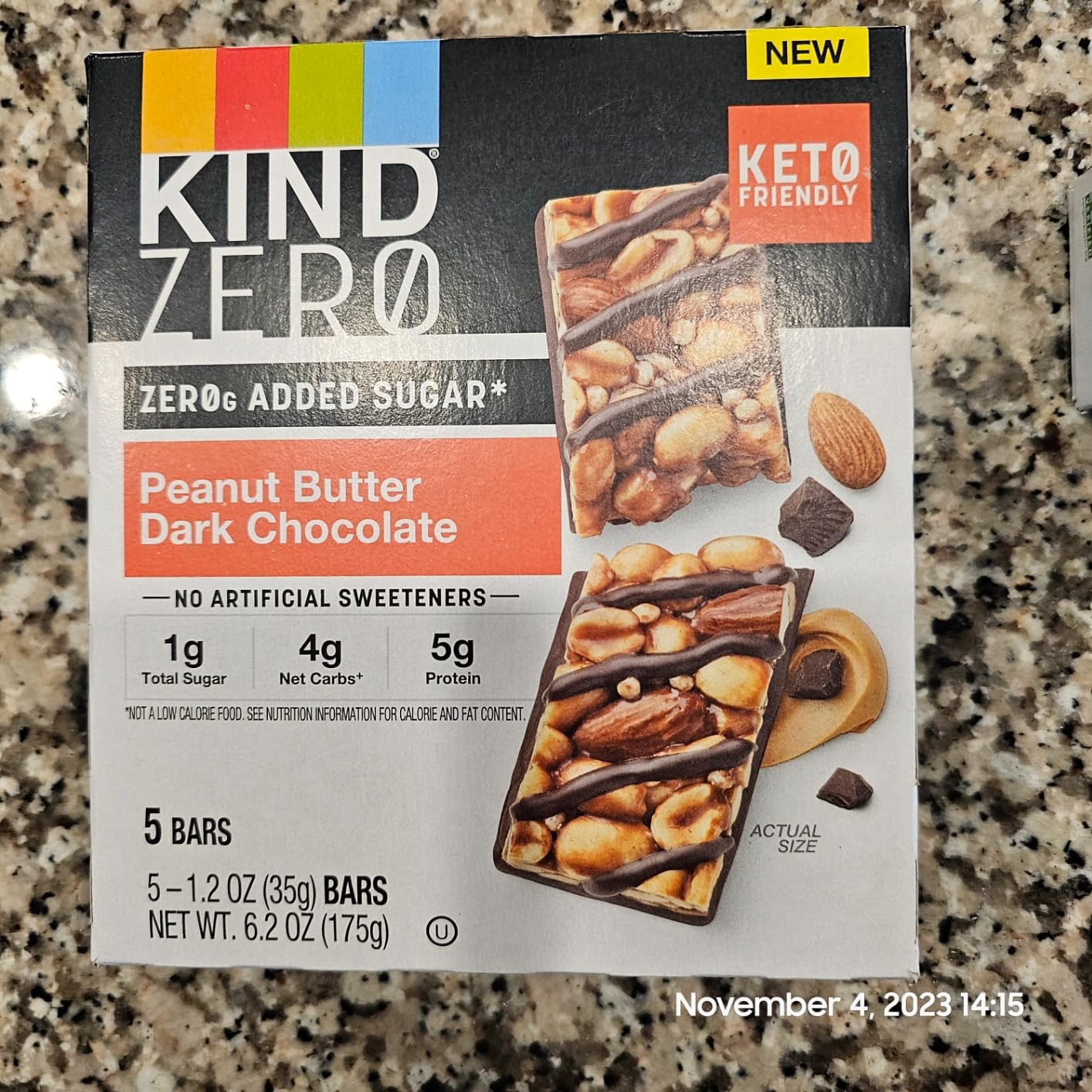 Kind Zero Added Sugar Healthy Snacks Bars Variety Pack, Gluten Free, High Fiber, Keto Snacks, Dark Chocolate Nuts & Sea Salt, Caramel Almond, Peanut Butter Dark Chocolate, 5g Protein, 15 Count customer photo 2