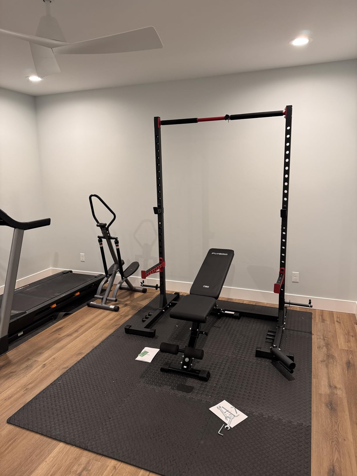 FLYBIRD SR1 Squat Rack with Pull-Up Bar, Adjustable Multi-Functional Power Rack, Inner Width Squat Rack Stand Suitable for 6FT,7FT Barbell for Home Gym Equipment customer photo 2