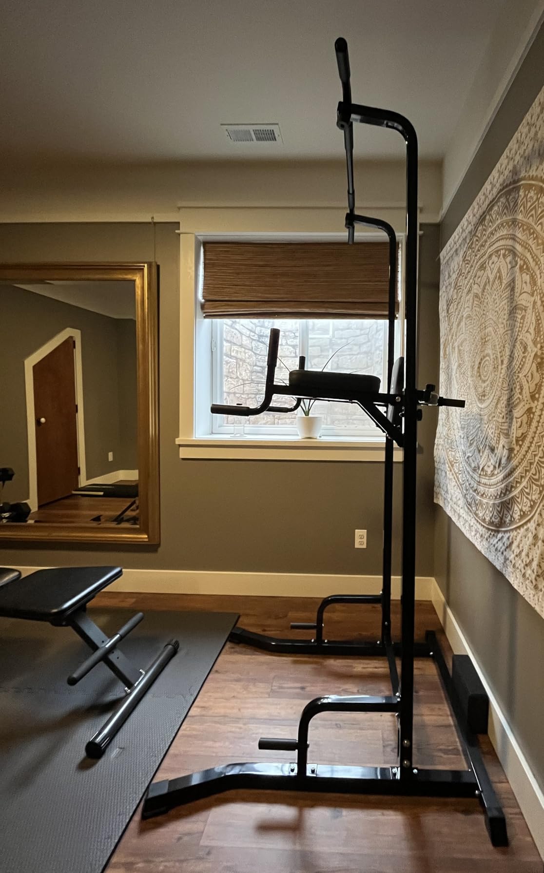 Power Tower Pull Up Bar Station, 450LBS Stable Pull Up Dip Station for Home Gym Strength Training Equipment customer photo 1