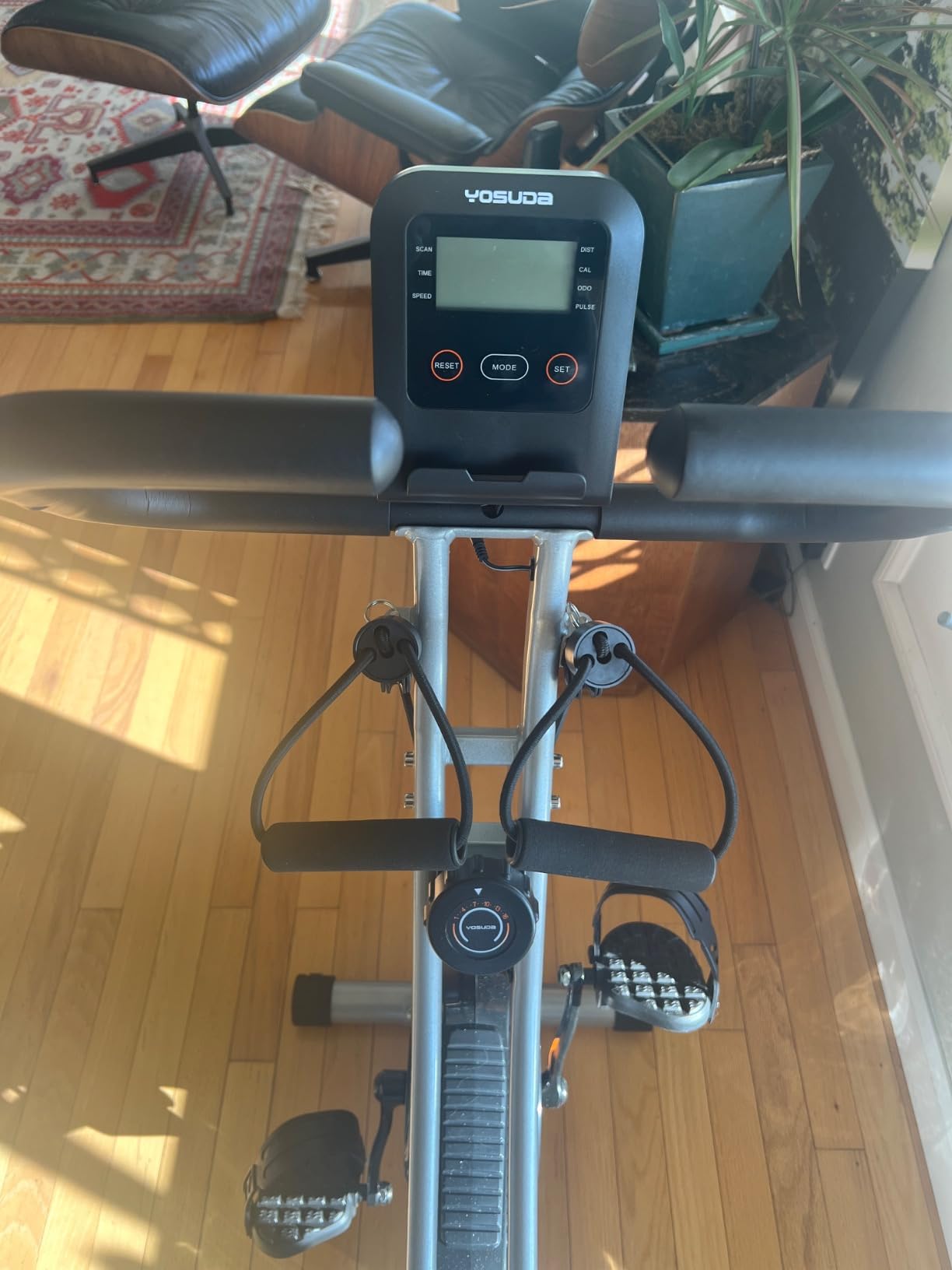 YOSUDA Folding Exercise Bike - 5 IN 1 Foldable Stationary Bike for Home Gym Workout, Upgraded Indoor Cycling Bikes with 6.6 LBS Flywheel, 380 LBS Capacity and 16-Level Magnetic Resistance customer photo 2