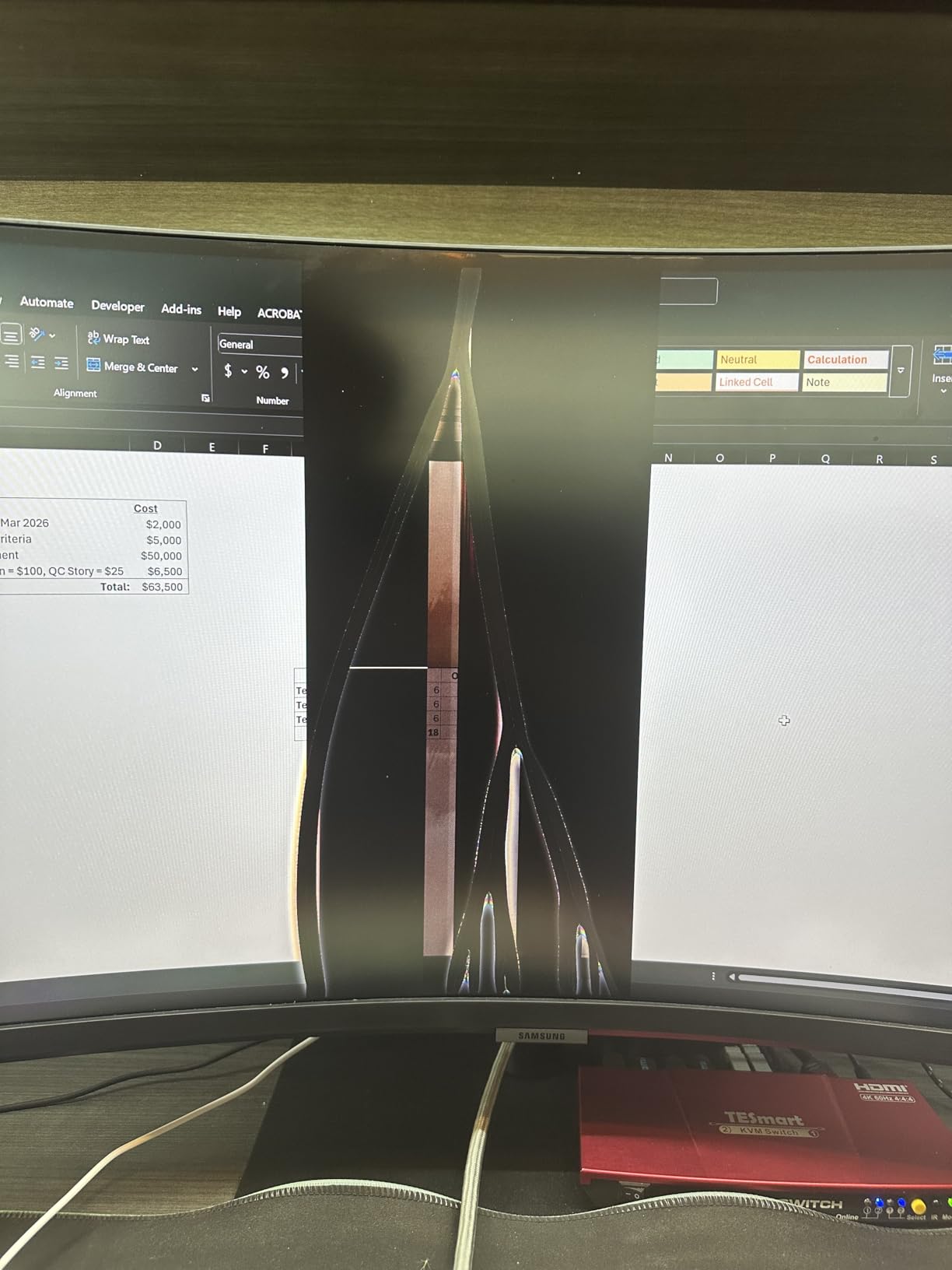 Samsung 34-Inch ViewFinity S65VC Series Ultra-WQHD Curved Computer Monitor, 100Hz, AMD FreeSync, HDR10, USB-C, Built-in Speaker, Camera, KVM Switch, Eye Care, Eco-Packaging, LS34C650VANXGO, Black customer photo 2