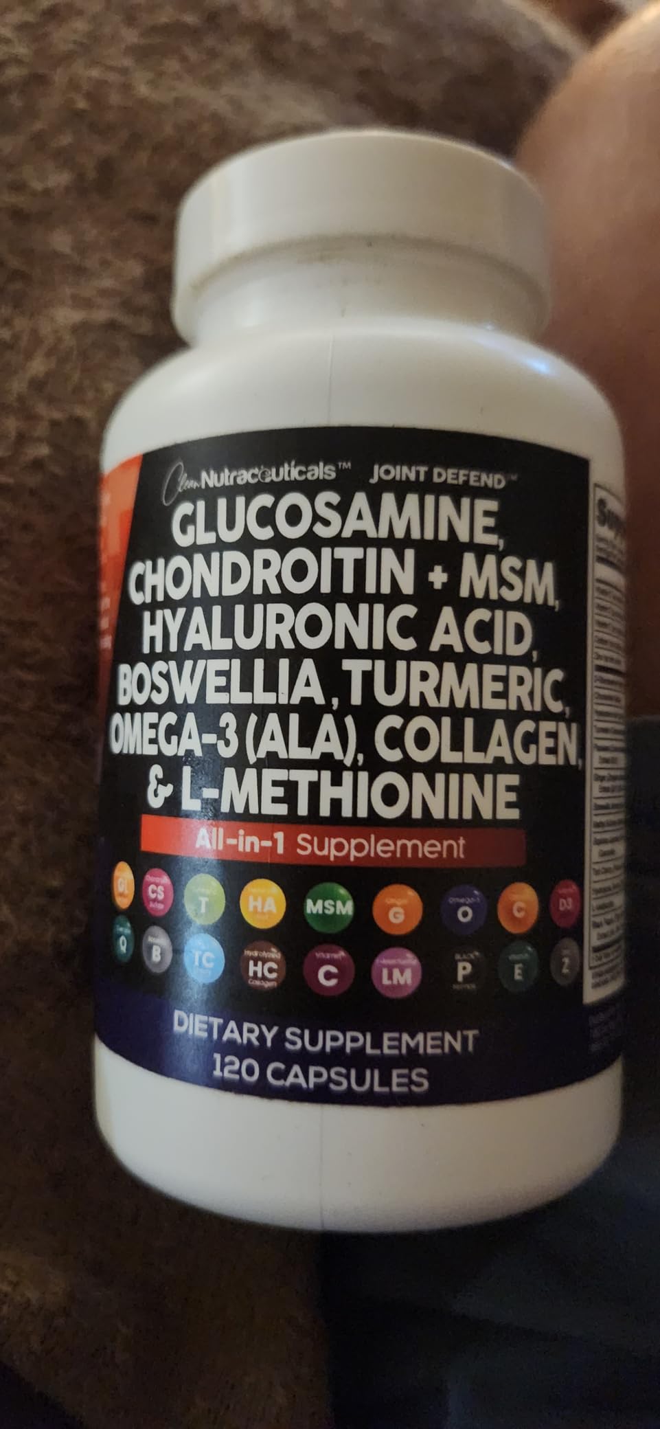 Clean Nutraceuticals Glucosamine 1500mg Chondroitin 1200mg MSM with Turmeric Curcumin, Collagen, Hyaluronic Acid, Omega 3 Joint Health Supplement for Men & Women Joint Complex 120 Count customer photo 1