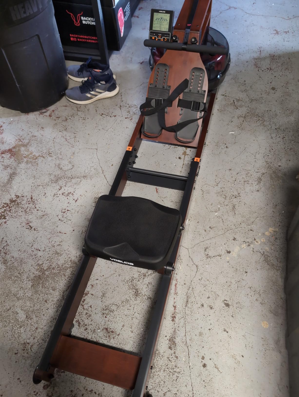 YOSUDA Water Rowing Machines for Home Use - Wooden Foldable Immersive Water Rower Machine 400LBS Weight Capacity with Dedicated Monitor & Bluetooth APP, Large Tank, Comfortable Seat customer photo 2