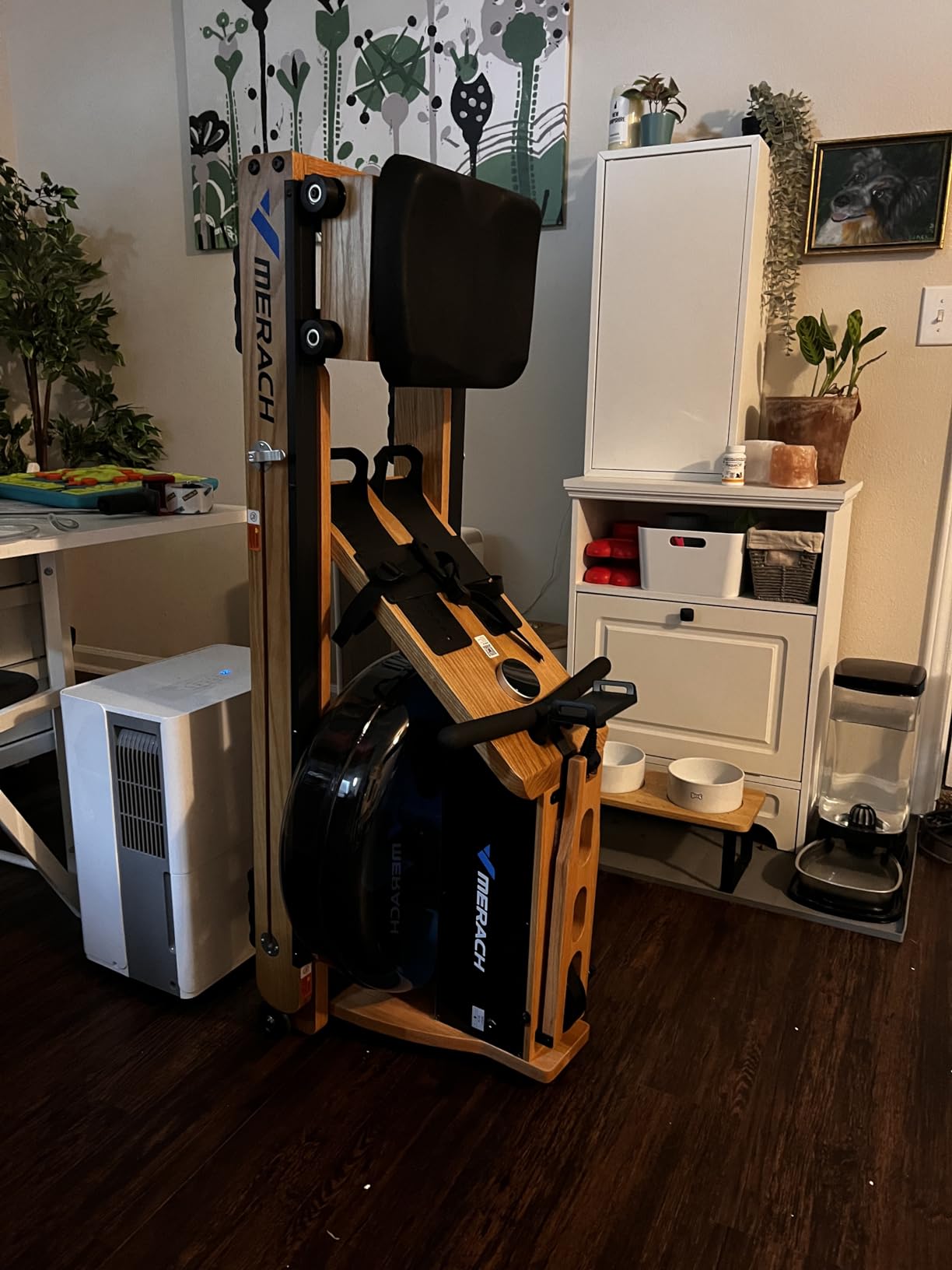 MERACH Foldable Wooden Rowing Machine, Water Electromagnetic Rower Machine for Home Use, Exclusive App Lifetime Membership, Patented Space Saver, MERACH Go Technology, 950 customer photo 1
