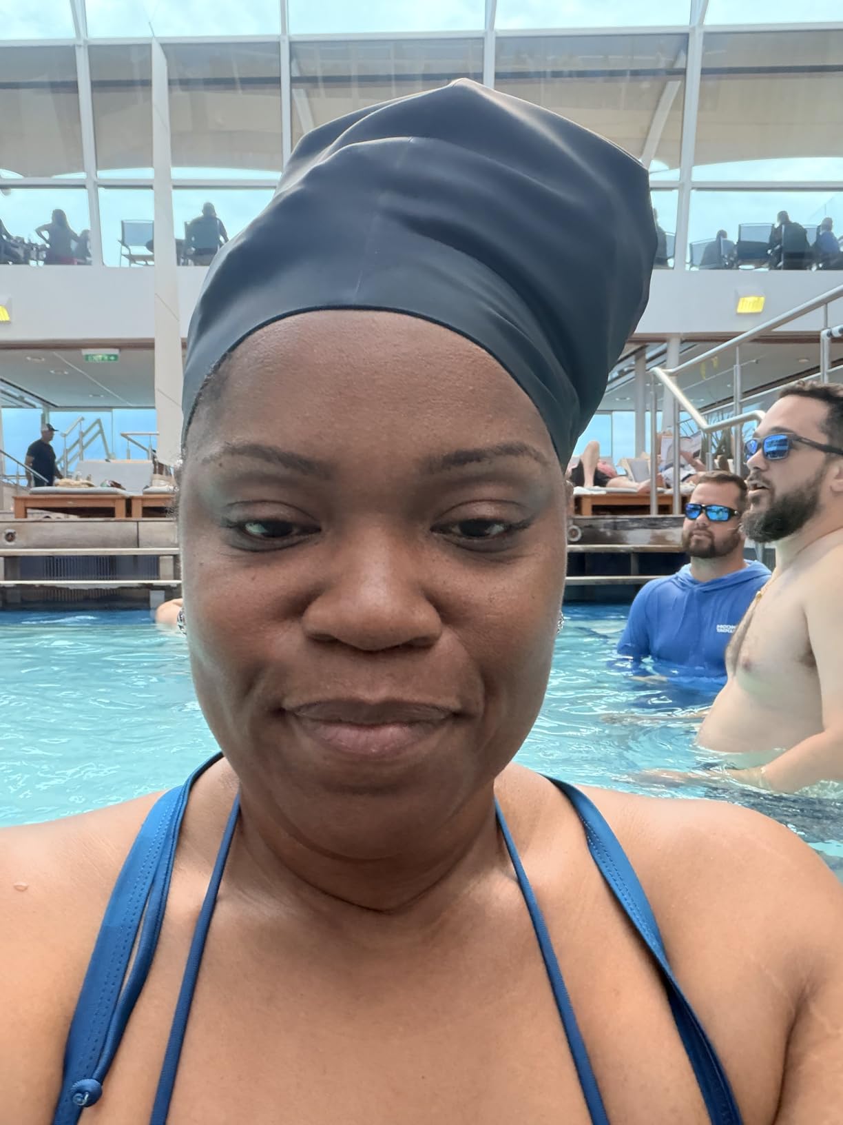 Waterproof Extra Large Silicone Swimming Caps Turban for Black Women Girls Men with Long Hair Braids Dreadlocks to Keep Hair Dry customer photo 1