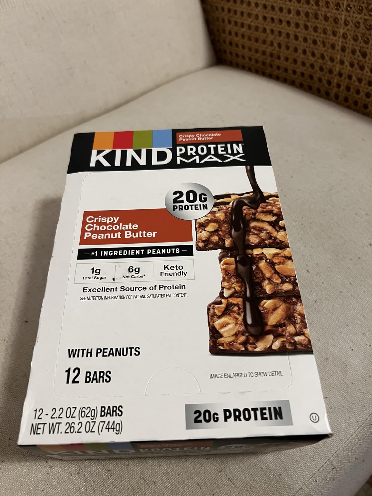 KIND Protein MAX Crispy Chocolate Peanut Butter Snack Bars, 20g of Protein, Keto Friendly, 1g of Sugar Per Bar, Gluten Free, 12 Count Box customer photo 2