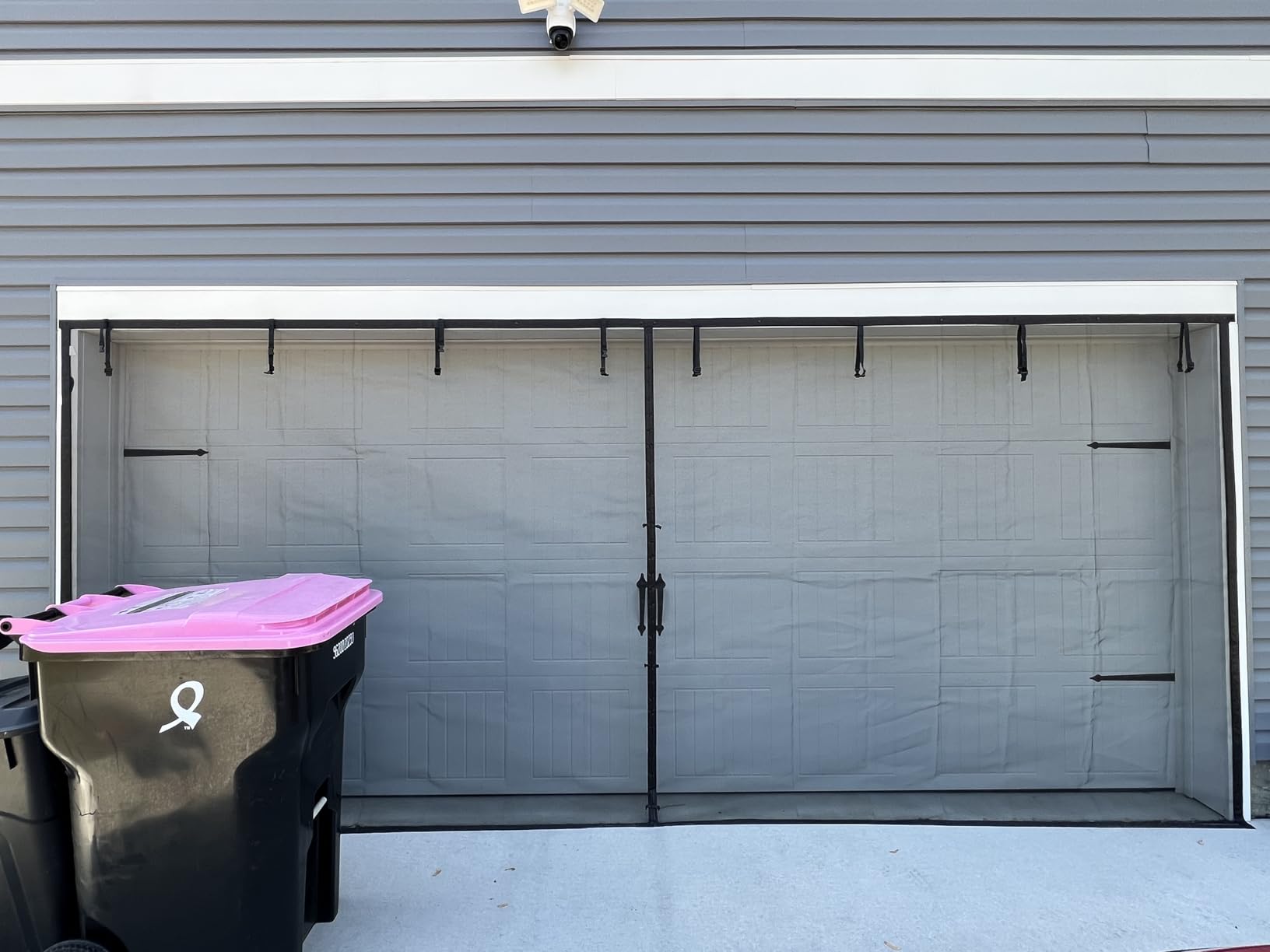 Garage Door Screen 2 Car 16x7ft Garage Screen Door, Upgraded PET Mesh Stronger Than Fiberglass and Polyester, Heavy Duty Weighted Bottom and Magnetic Closure, Hands Free, Easy Assembly customer photo 1