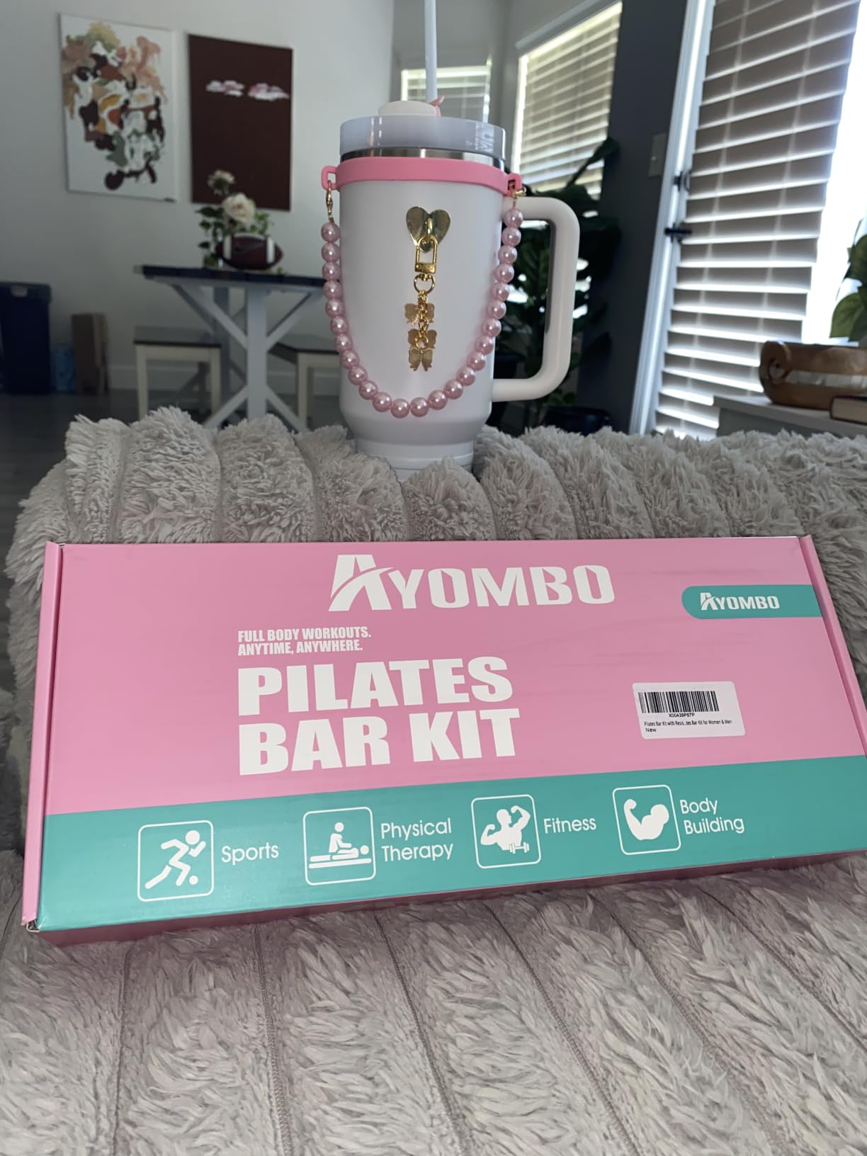 Ayombo Pilates Bar Kit with Resistance Bands, Pilates Workout Equipment for Legs, Hip, Waist, Arm, Squats Exercise Equipment for Home Workouts, Adjustable 3-Section Pilates Bar Kit for Women & Men customer photo 1