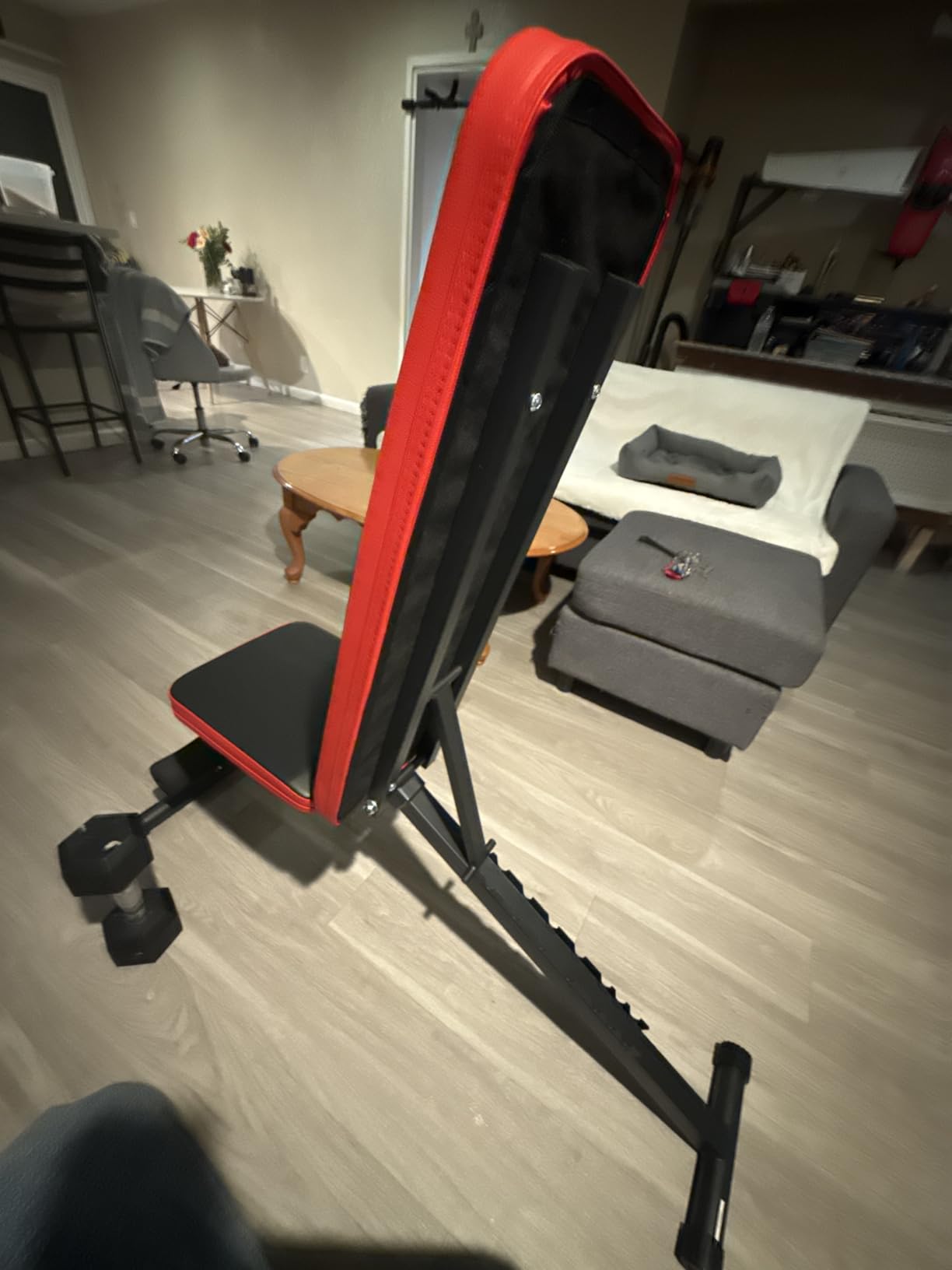 NICEPEOPLE Adjustable Weight Bench for Home Gym, 660LBS Capacity Workout Bench with 8 Backrests for Chest Shoulders Arms, Compact and Foldable Strength Bench for Small Space Apartment Room customer photo 1