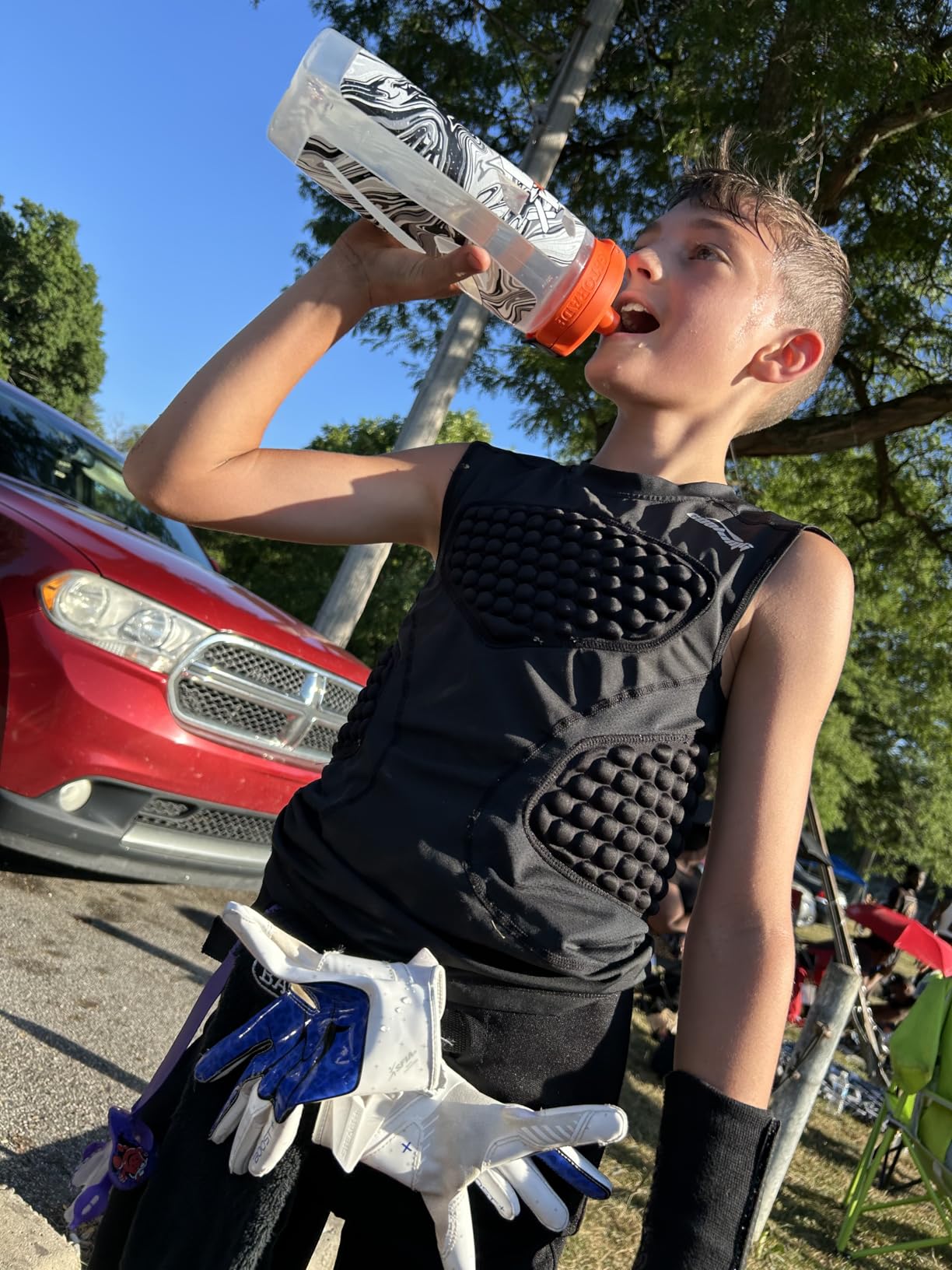 Grip Boost Football Gloves - Peace Stealth 6.0 Boost Plus Sticky Technology - Youth Football Gloves customer photo 2