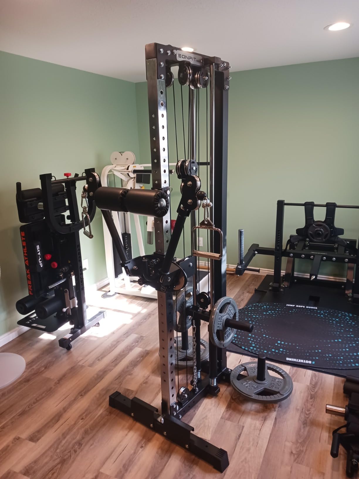 Eonfit E1 2.0 Wall Mounted Cable Machine for Home Gym, LAT Pulldown, Functional Trainer, Cable Crossover Machine Workout Station Pulley System Cable Tower with Leg Holder customer photo 1