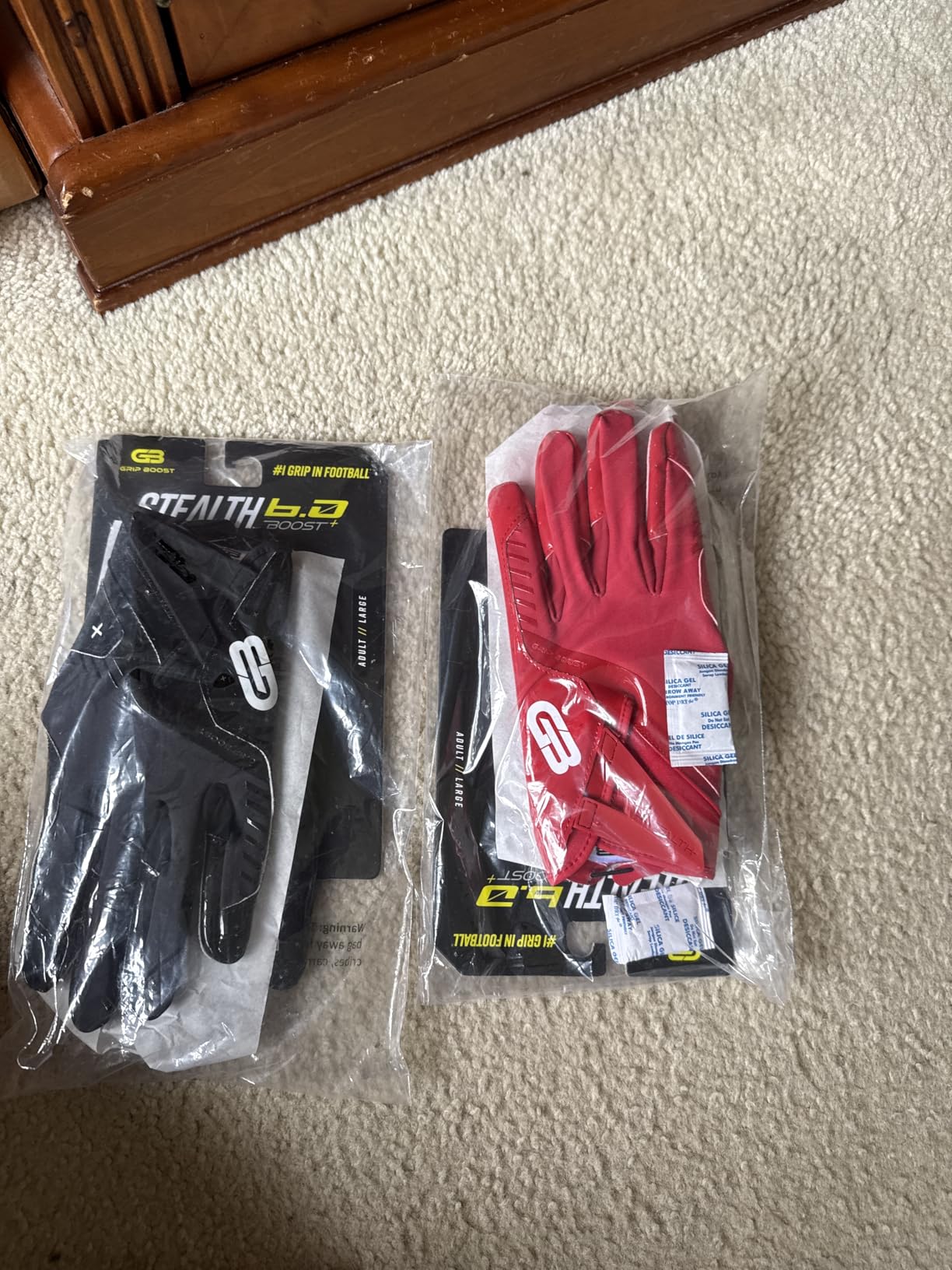 Grip Boost Football Gloves - Solid Stealth 6.0 Boost Plus Sticky Technology - Adult and Youth Football Gloves for Wide Receiver customer photo 2