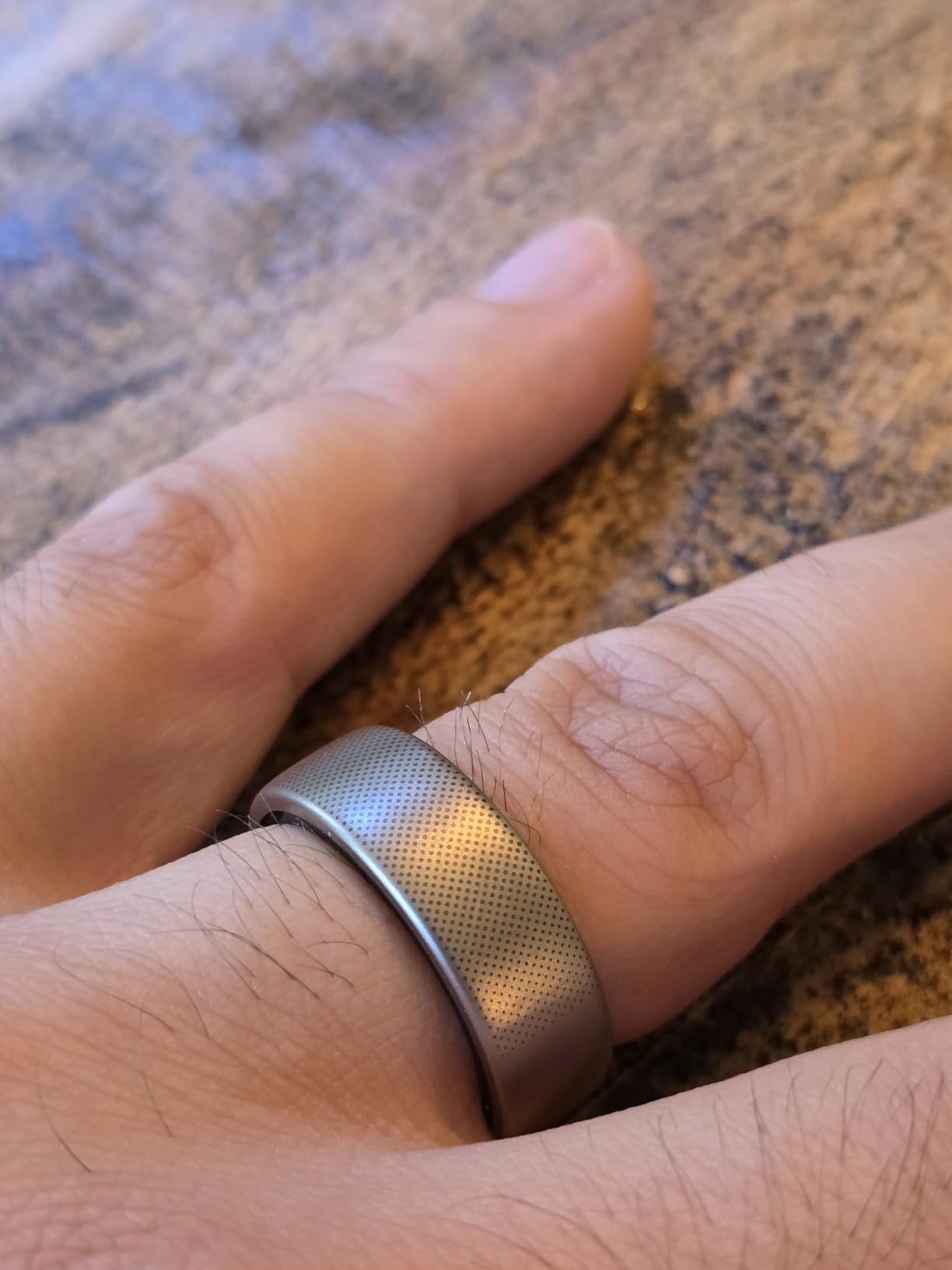 Helio Smart Ring Health Tracker, Fitness Tracker Ring, No Subscription, Monitors Sleep, Heart Rate & Stress, Titanium Alloy, Fast 1.4-Hr Charging, Water-Resistant, Size Before You Buy (Size 12) customer photo 1