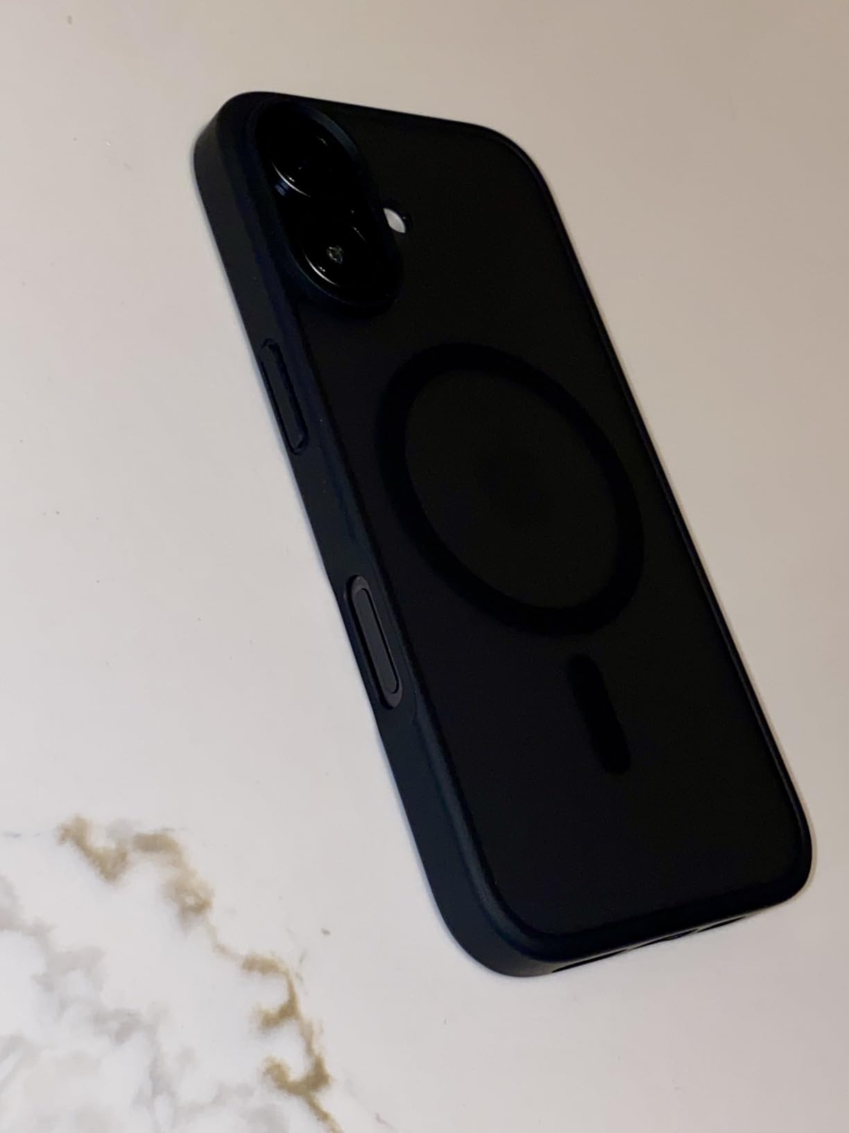 SUPFINE Magnetic for iPhone 14 Case & iPhone 13 Case (Compatible with MagSafe)(Military Grade Drop Protection) Translucent Matte Shockproof Phone Cover, Black customer photo 1