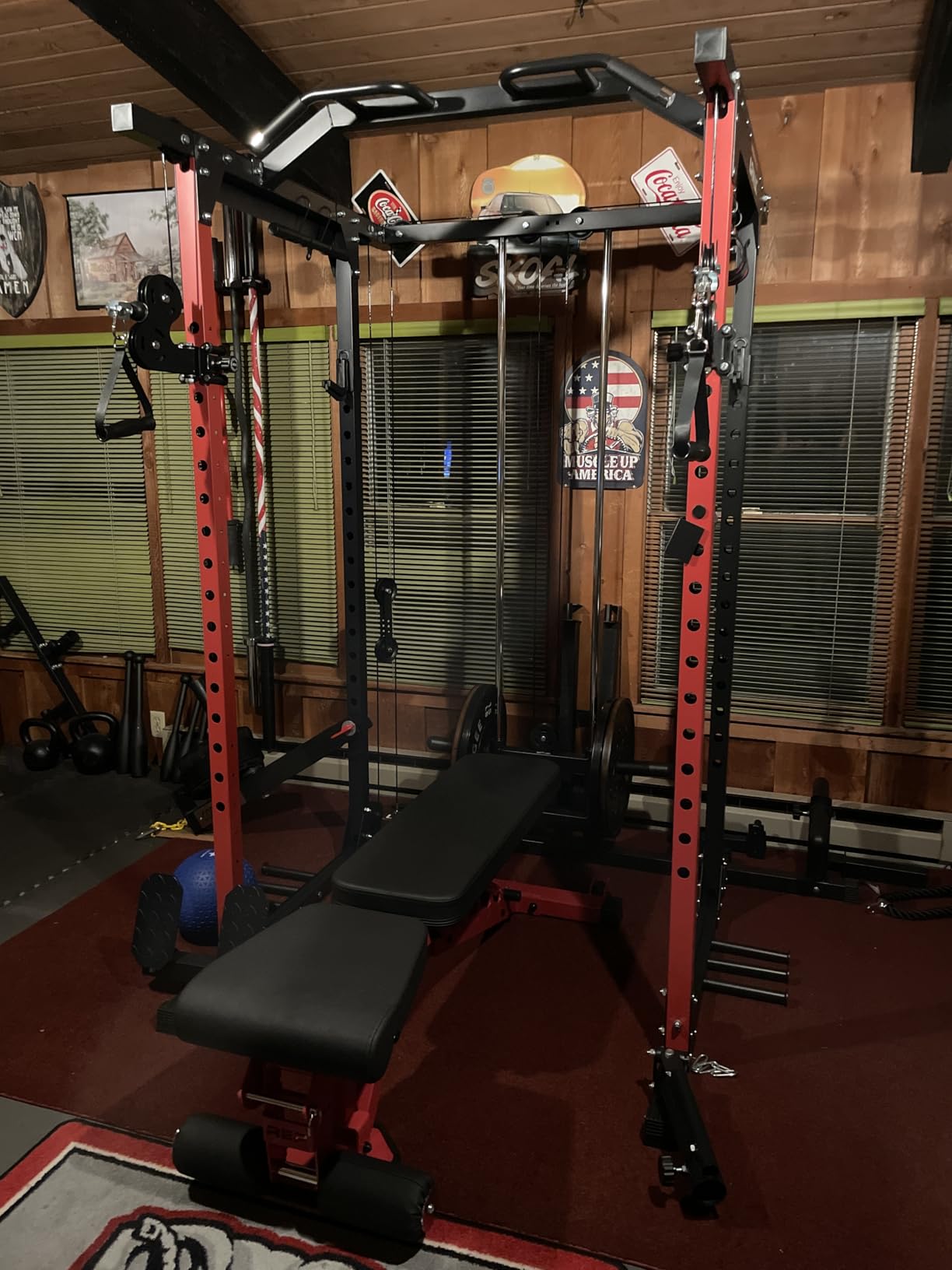 ARMAC Power Cage, 1500lbs Multi-Function Power Rack with Adjustable Cable Crossover System and More Training Attachment, Weight Cage for Home Gym customer photo 2