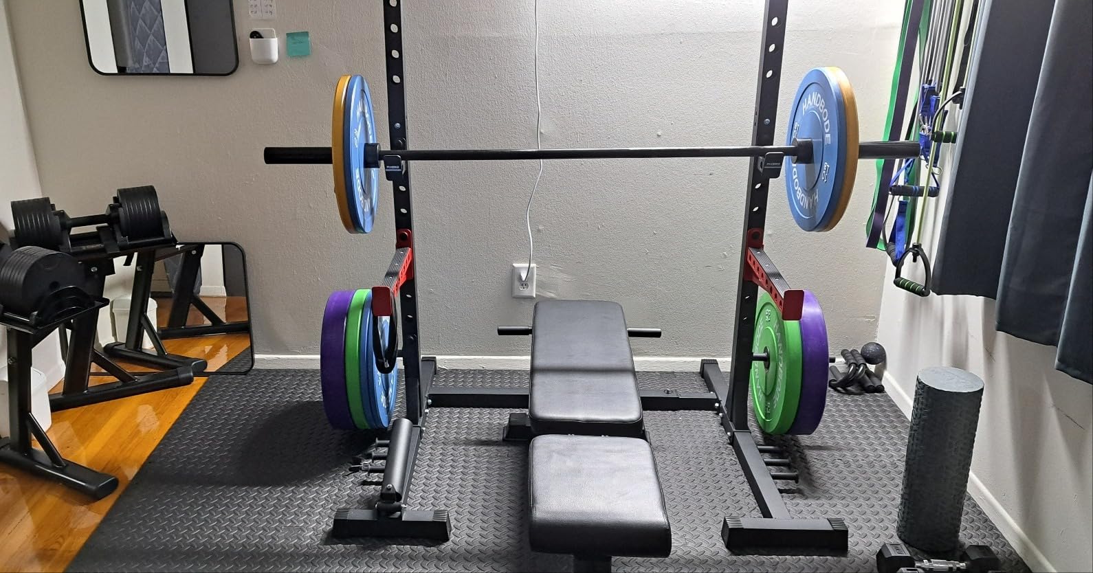 HANDBODE 2-Inch Weight Plates High Bounce, Olympic Bumper Plate Set 45/100/160/190/260/300lb customer photo 2
