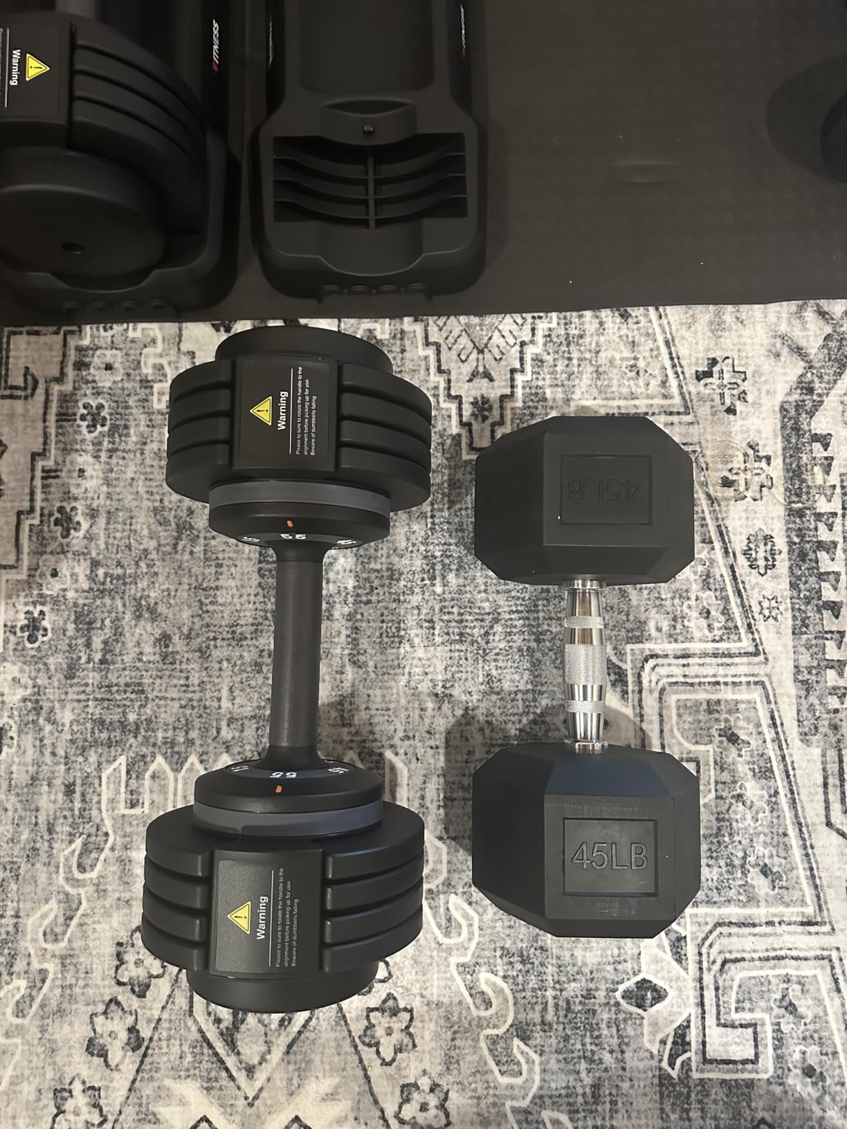 Rendpas Adjustable Dumbbells Set of 2, 5-in-1/10-in-1/16-in-1 Quick-Lock Hand Weights 25/55/80 lbs Pair, Anti-Slip Handle Free Weights Set for Home Gym Strength Training customer photo 1