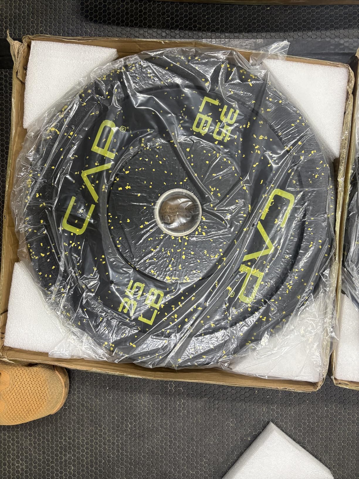 CAP 2-inch Olympic Bumper Plate Weight Set | 100-370 lbs | Multiple Colors | Storage Rack Optional customer photo 2