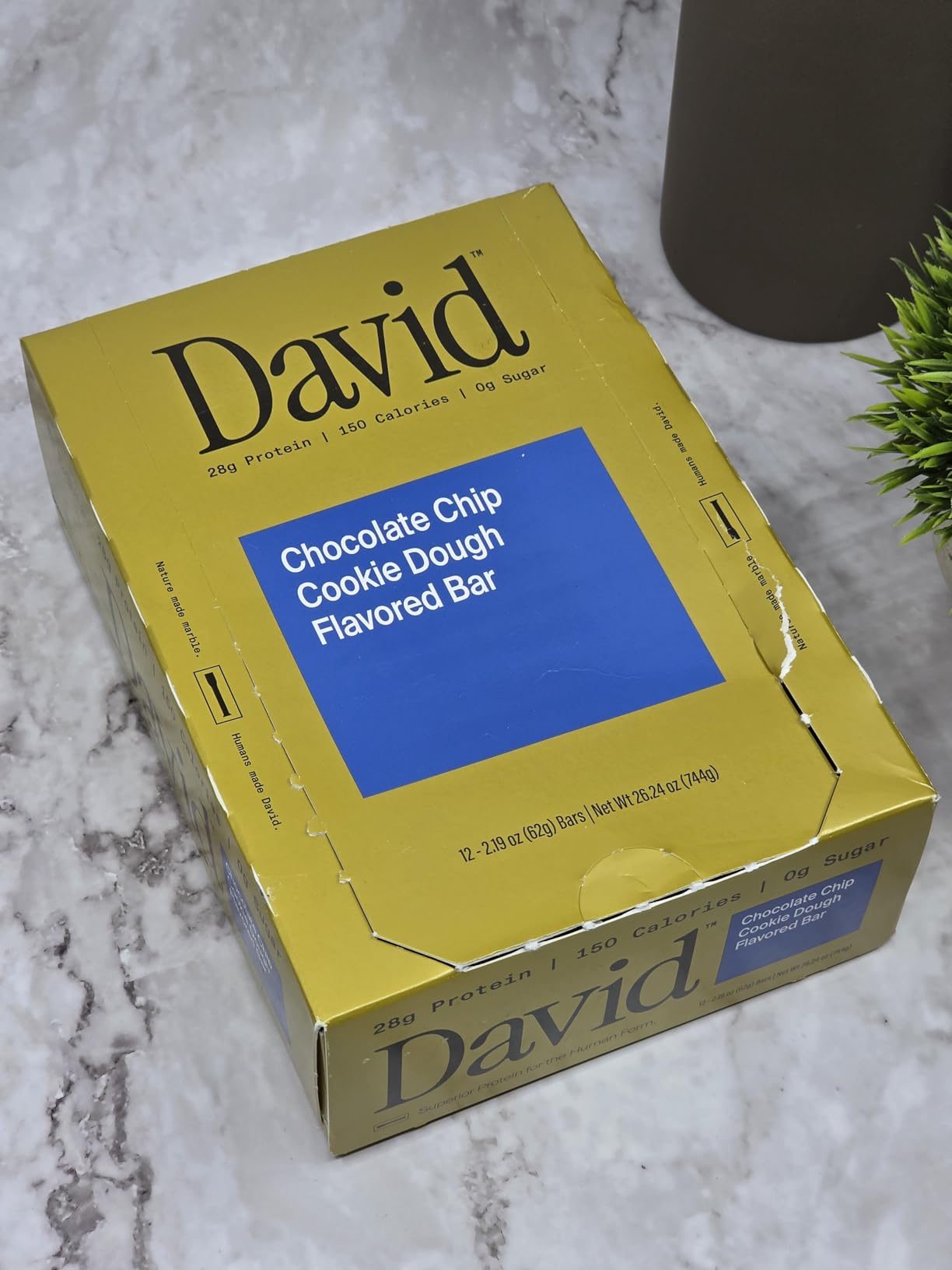 David High Protein Bars - 0g of Sugar, Low Carb, Gluten Free - 28g of Protein, 150 Calories - On-The-Go Snack - Chocolate Chip Cookie Dough Flavor, Pack of 12 customer photo 1