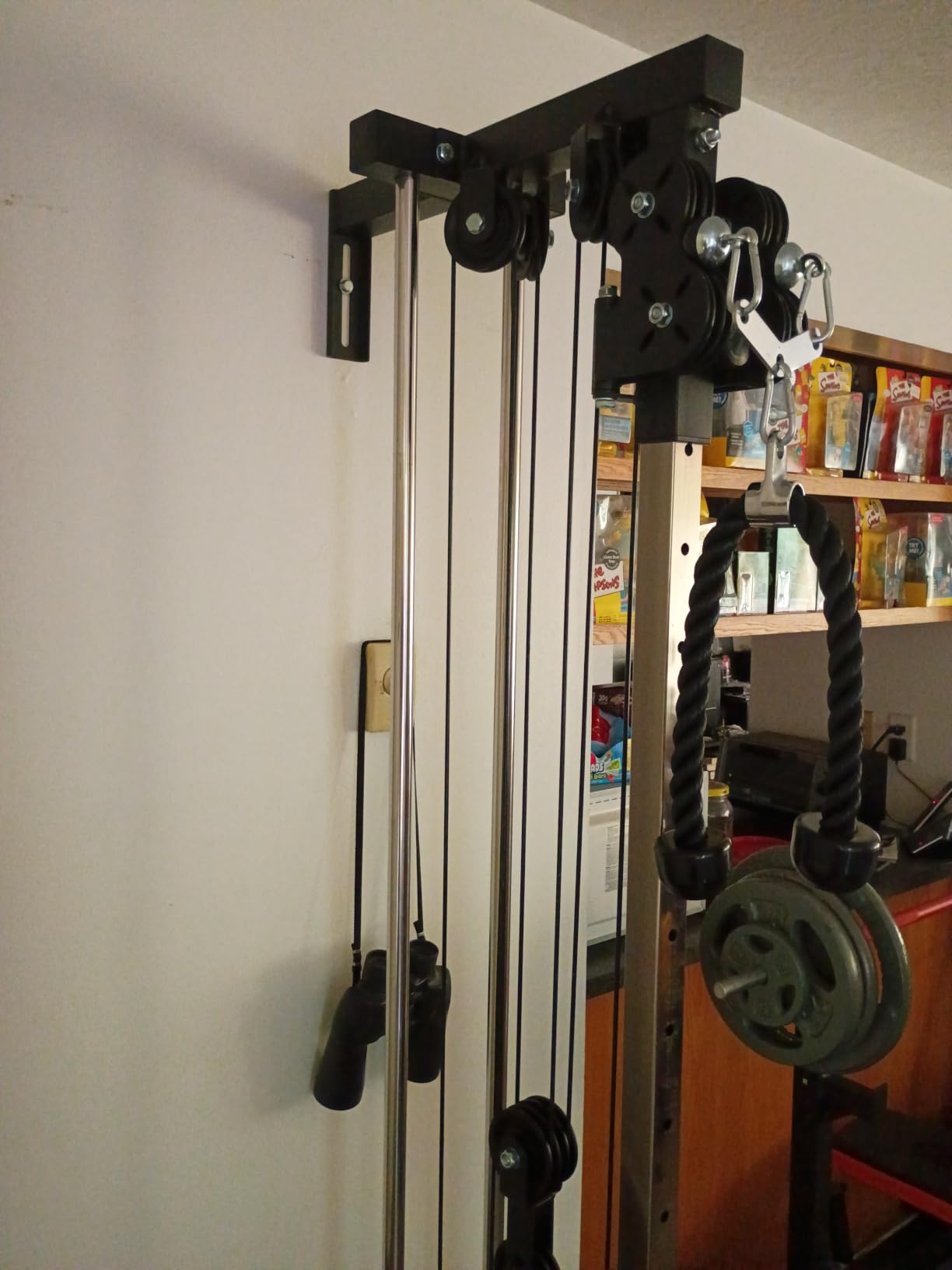 Mikolo Wall Mount Cable Station, Cable Crossover Machine with Dual Pulley System and 19/27 Adjustable Positions for Home Gym Fitness Equipment customer photo 2