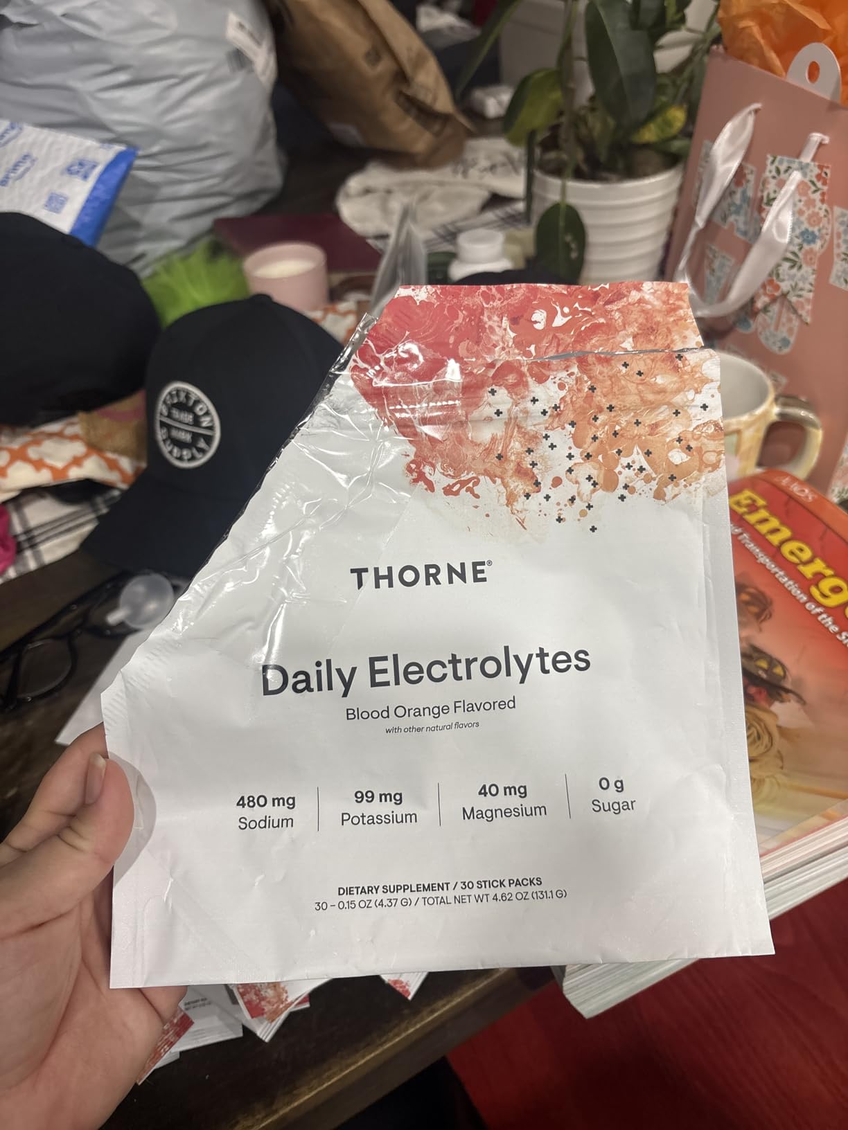 THORNE - Daily Electrolytes - Zero Sugar & Low-Calorie Electrolyte Powder Drink Mix - Flavors Derived from Natural Sources - NSF Certified for Sport - Blood Orange - 30 Stick Packs customer photo 1