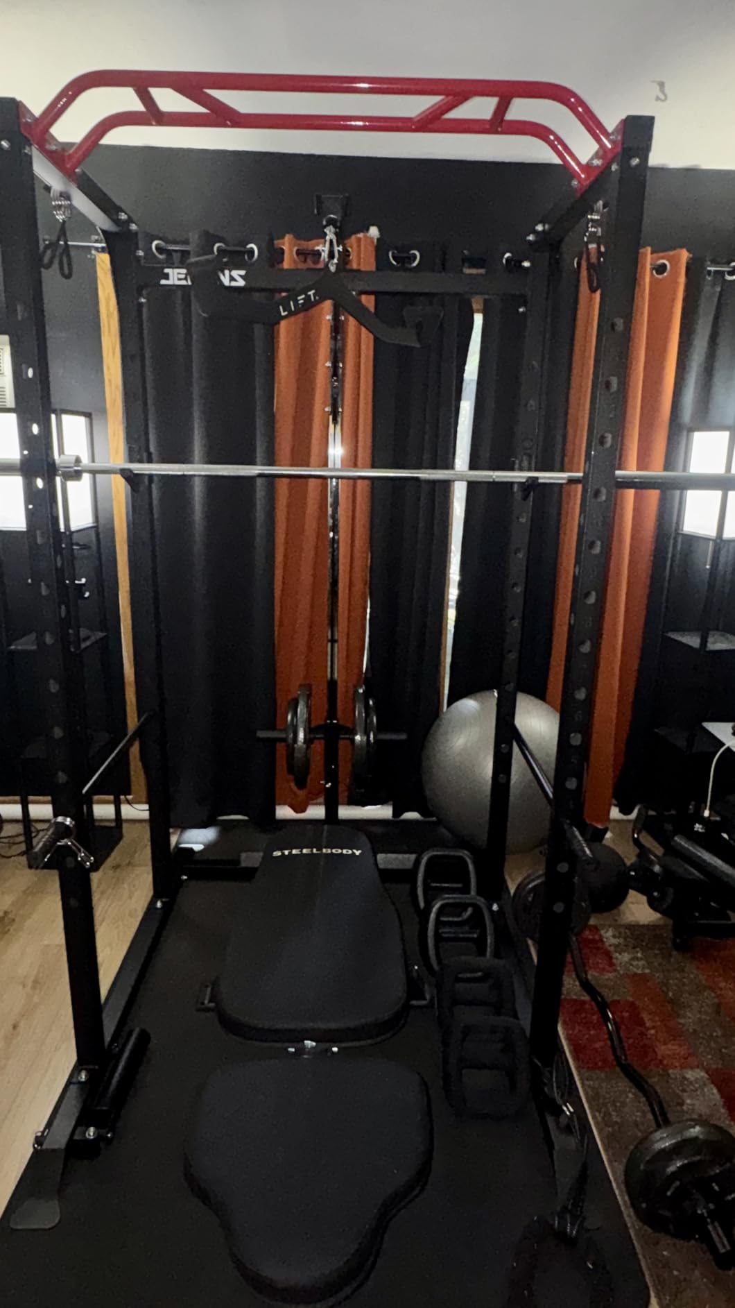 JELENS S11 Power Cage, 2000LB Multi-Function Power Rack with LAT Pulldown, Squat Rack with Adjustable Pulley System and Training Attachments, Weight Rack for Home Gym customer photo 1