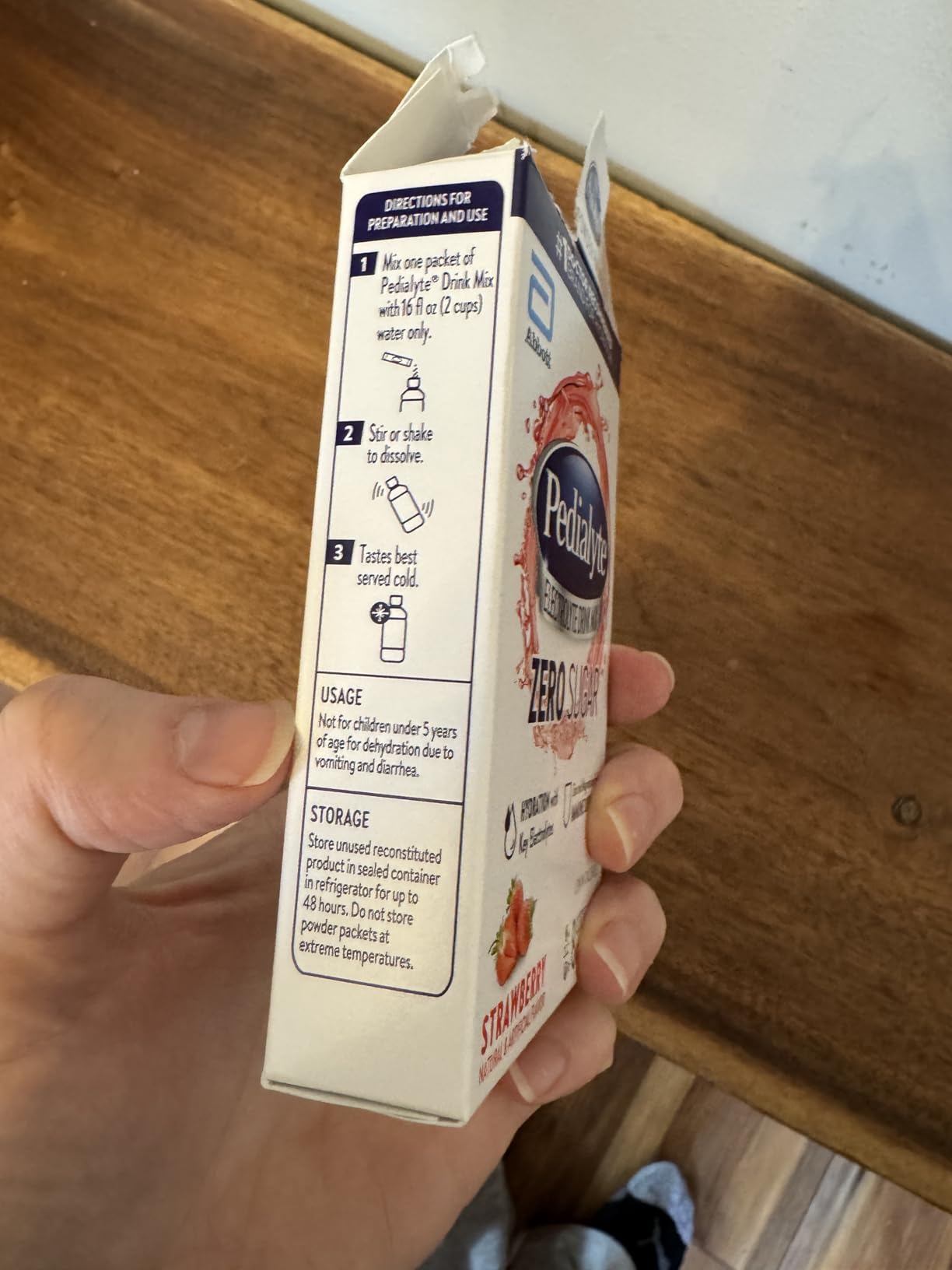 Pedialyte Electrolyte Drink Mix With Zero Sugar | Hydration With Key Electrolytes | Great Hydration Low in Calories | Strawberry, 24 Powder Packets customer photo 1