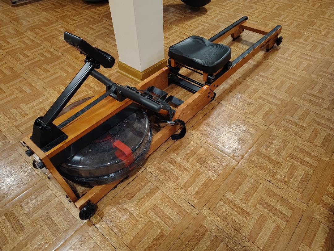 Water Rowing Machine for Home Use, WENOKER Wooden Foldable Rower Machine with Dedicated Monitor & Bluetooth APP, Large Water Tank & Comfortable Seat for Immersive Water Rower, 350LBS Weight Capacity customer photo 1