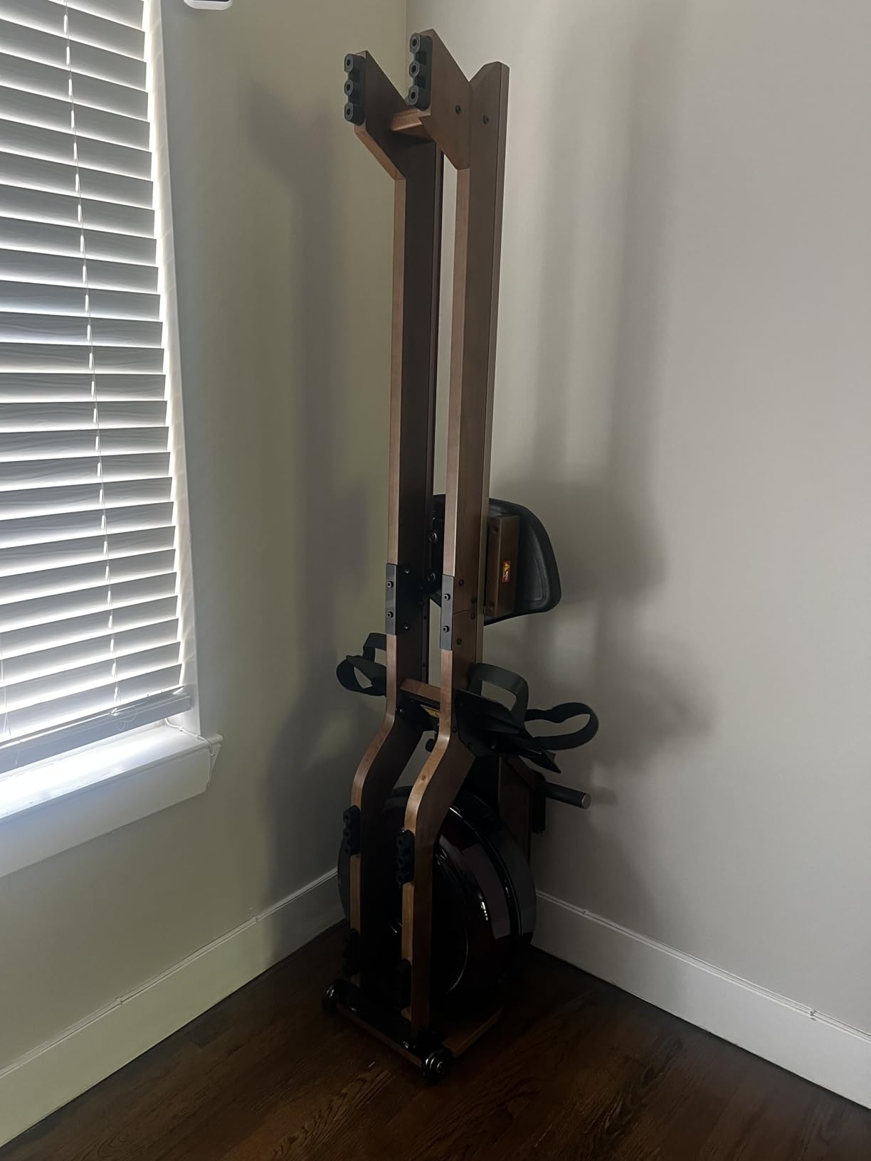 Water Rowing Machine for Home Use, WENOKER Wooden Foldable Rower Machine with Dedicated Monitor & Bluetooth APP, Large Water Tank & Comfortable Seat for Immersive Water Rower, 350LBS Weight Capacity customer photo 2