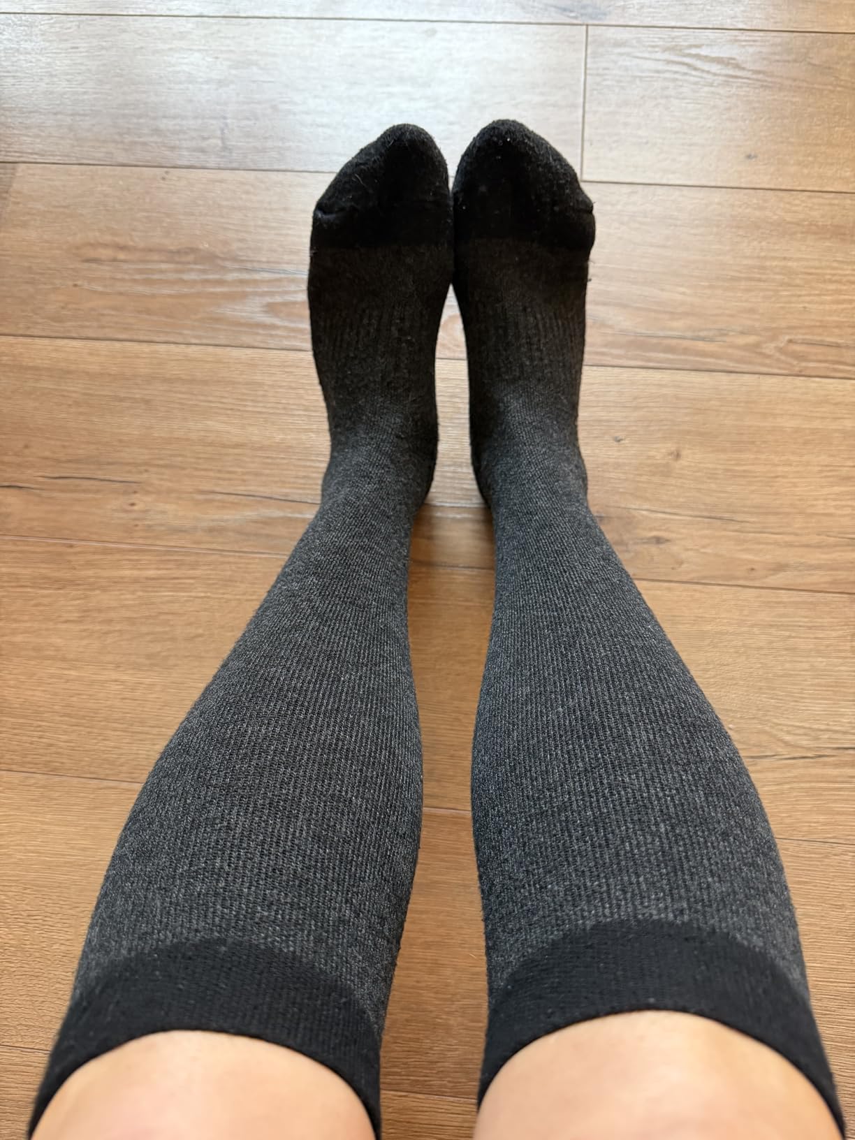Merino Wool Compression Socks for Women Men, 15-20 mmHg Knee High Socks for Flying, Travel, Running customer photo 2