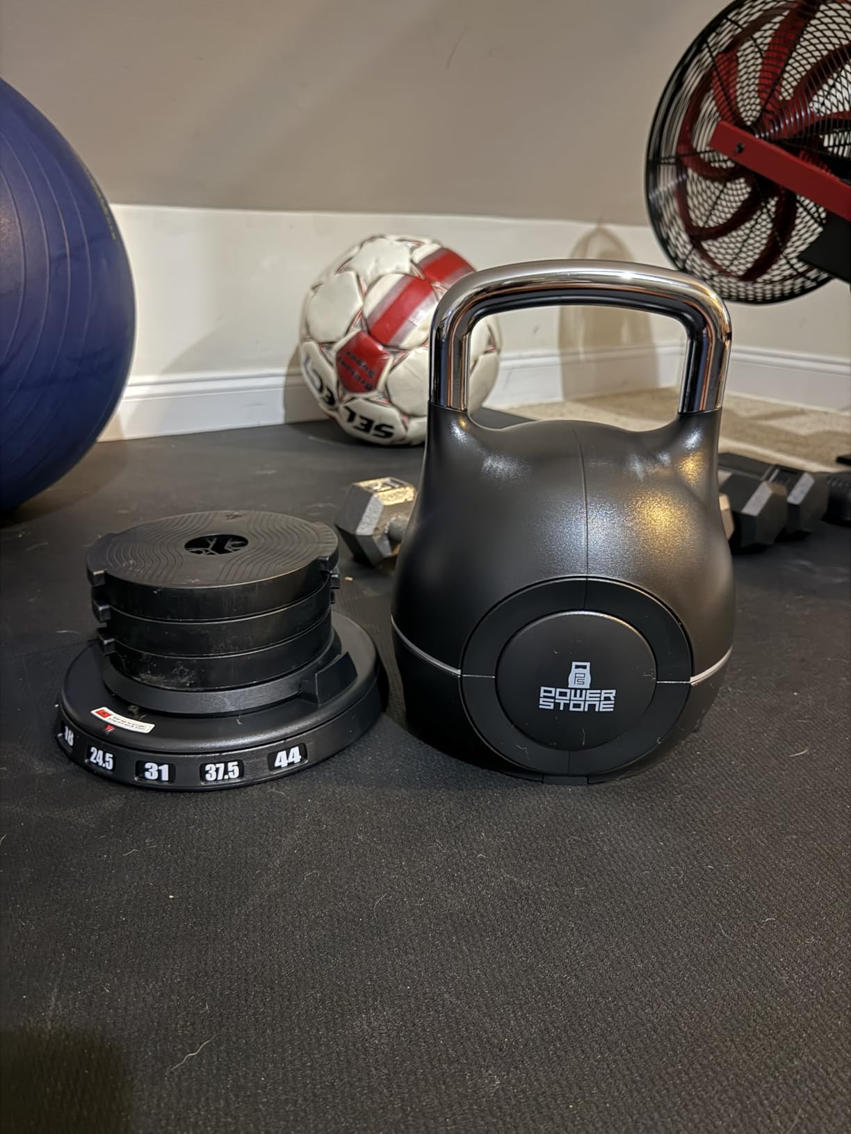 LifePro 7-in-1 Adjustable Kettlebell - PowerStone, Die-Cast Aluminum & Steel, Space-Saving Set with Handle-Twist Adjustment - Strength Training Kettlebell with Storage Base customer photo 1