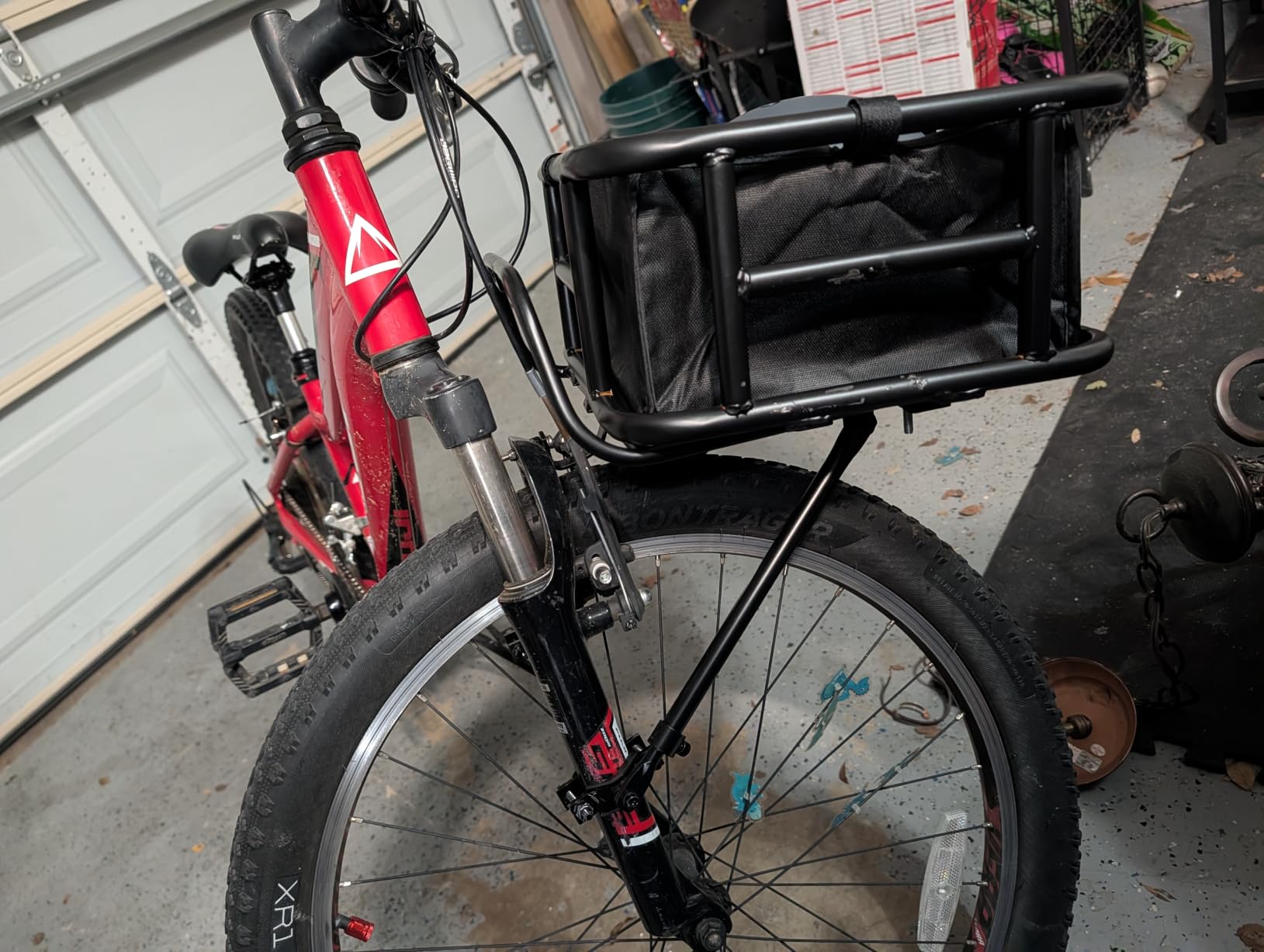 Bike Front Rack - Front Bicycle Cargo Rack with Struts - Front Mount Aluminium Pizza Rack Bike Rack for Mountain, Gravel, Touring Bikes customer photo 1