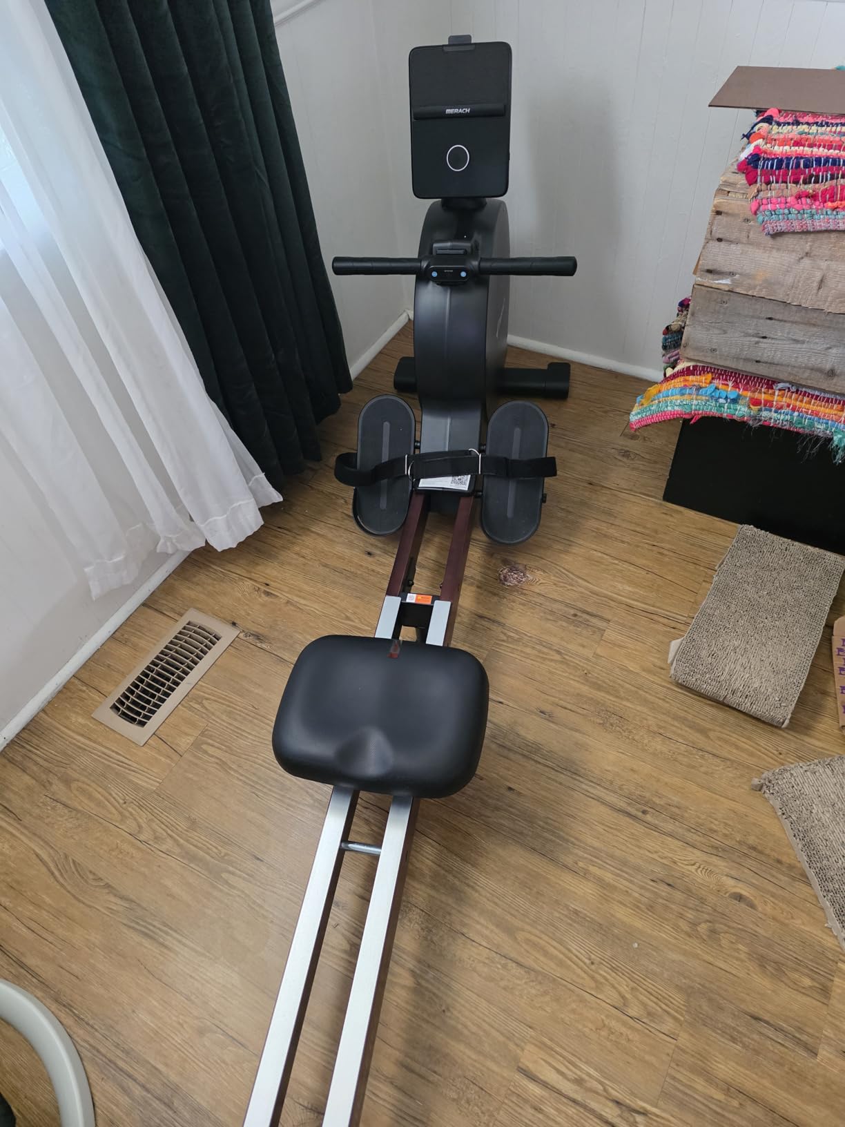 MERACH Pro-Grade Rowing Machines for Home, Smart Magnetic Rowing Machine with Self-Generation, Double Resistance and 400 LBS MAX Load, Wooden Tracks for Silent Sliding customer photo 2
