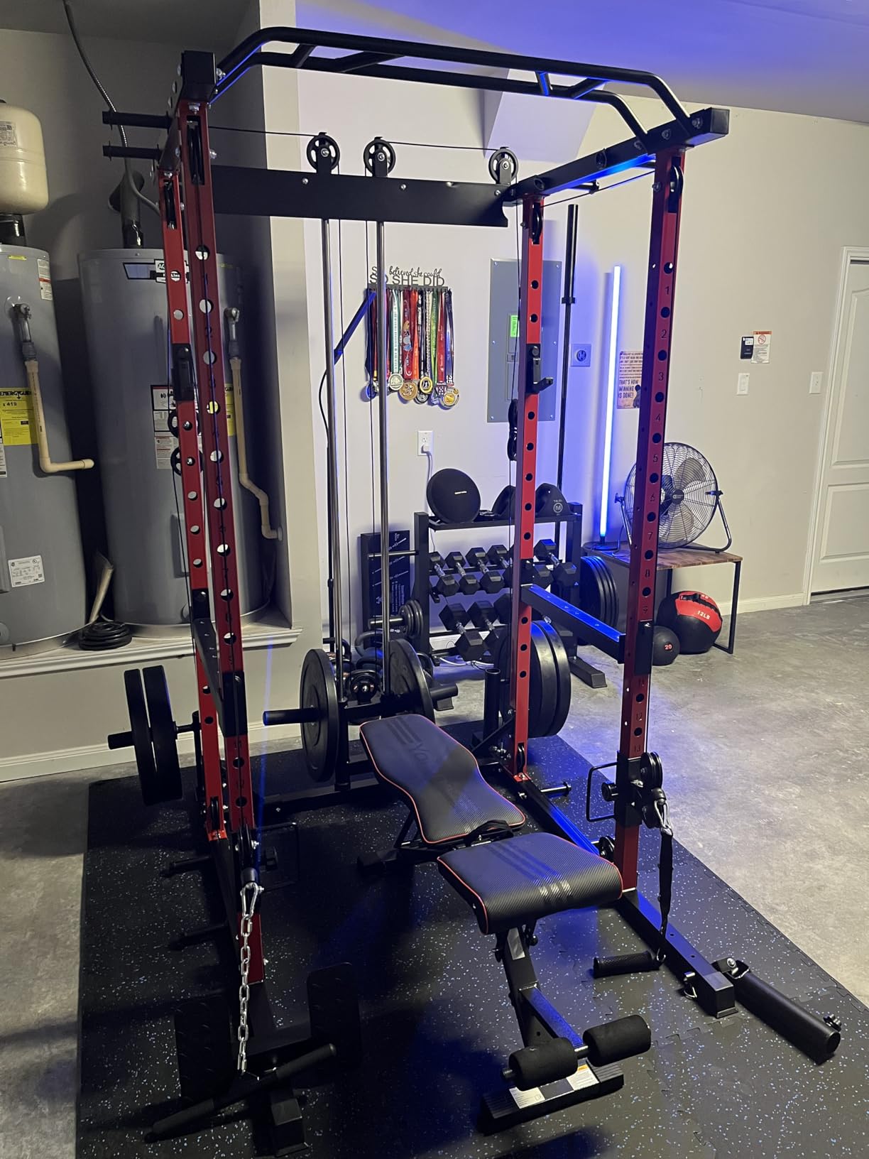 JELENS C12 Power Rack, 2000LBS Squat Rack with Cable Crossover System, Workout Cage with More Training Attachments for Home Gym customer photo 1