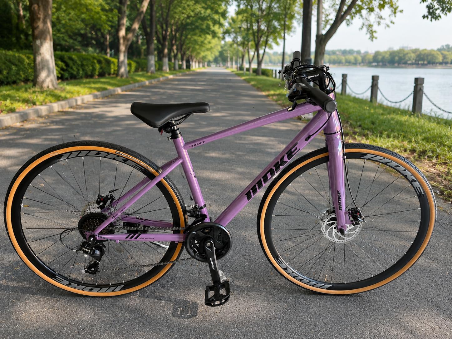 DEYGIA Hybrid Bike, 24-Speed 700C Wheel Hybrid Bicycle with Dual Disc Brakes, Trigger Shifting, Internal Wiring Frame, Lightweight City Commuter Bicycle for Men Women Adult customer photo 2