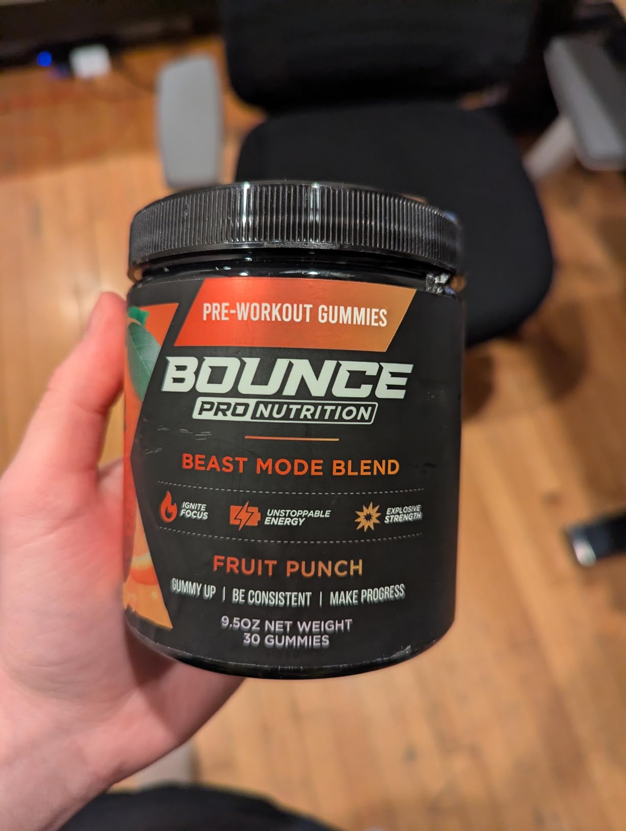 Bounce Pro Beast Mode Pre Workout Gummies with 320mg Caffeine, Beta-Alanine & L-Tyrosine for Energy, Focus & Training Intensity (50 Count, Fruit Punch) customer photo 2