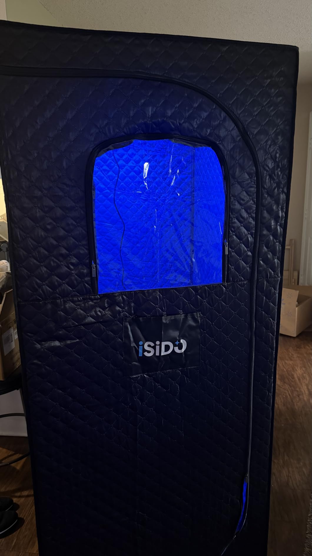 Infrared Steam Sauna with 660nm Red & Blue Light Therapy & 850nm Infrared Light Panel, 3L 1300W Steamer, Folding Chair, XXL Portable Sauna Personal Sauna Box Sauna Tent Home Sauna customer photo 1