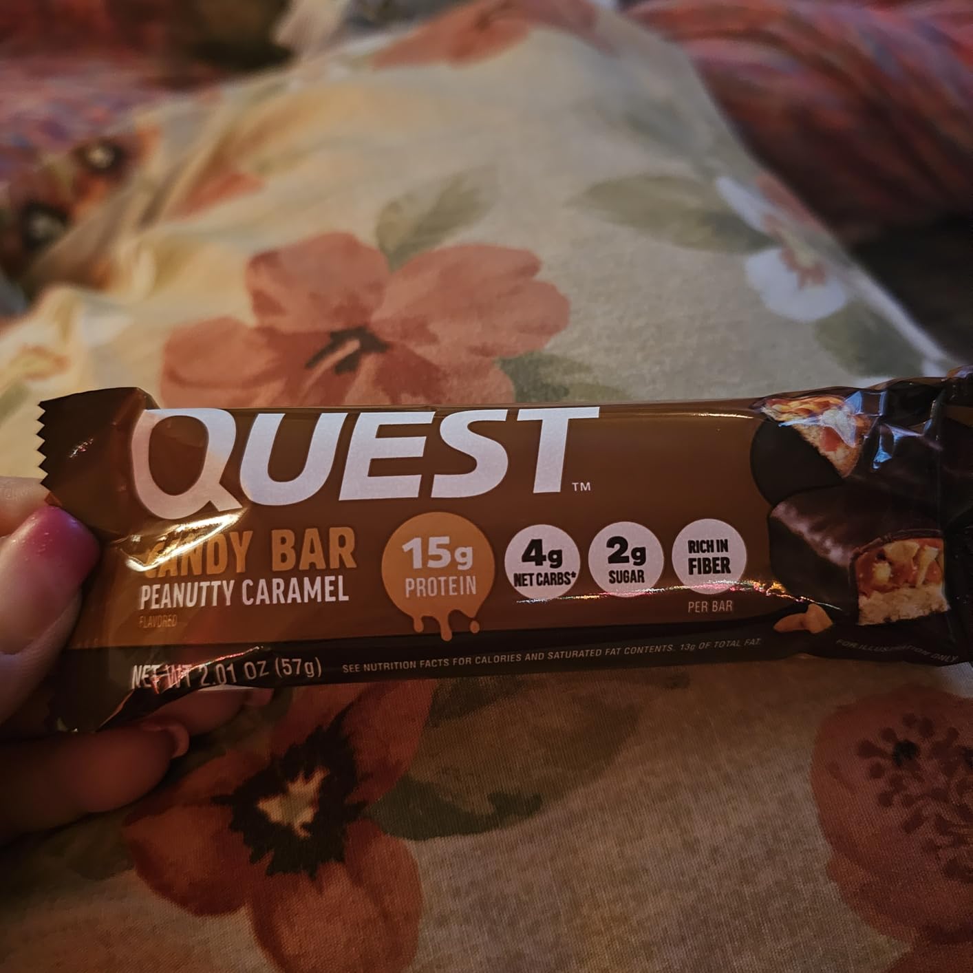 Quest Nutrition Protein Bar, Peanutty Caramel Flavor, 15g Protein, 2g Sugar, Low Sugar, Gluten Free, 12 Count customer photo 1