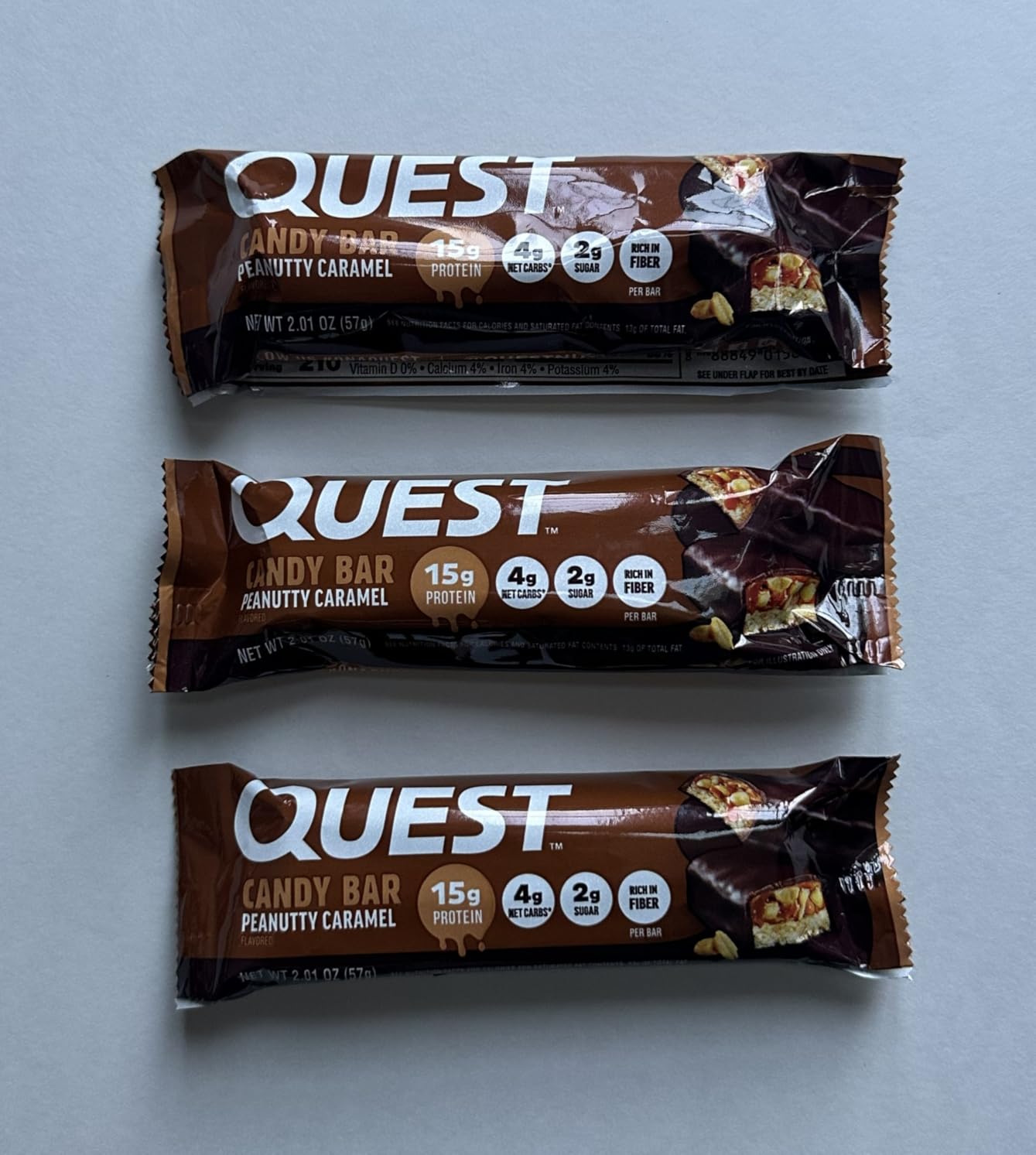 Quest Nutrition Protein Bar, Peanutty Caramel Flavor, 15g Protein, 2g Sugar, Low Sugar, Gluten Free, 12 Count customer photo 2