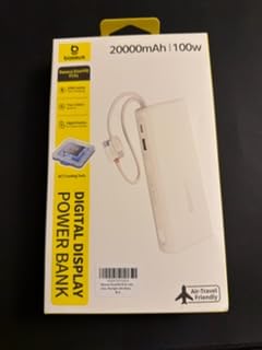 Baseus 100W Power Bank 20000mAh, Portable Laptop Charger with Built-in USB-C Dual Cables, Travel Essential PD QC Fast Charging for MacBook, iPad, iPhone 17/16, Samsung, Steam Deck, TSA-Approved customer photo 1