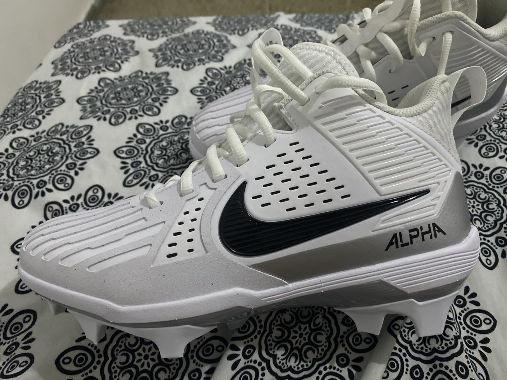 Nike Alpha Menace Strong Men's Football Cleats (II5139-010, Black/Metallic Silver/White) customer photo 1