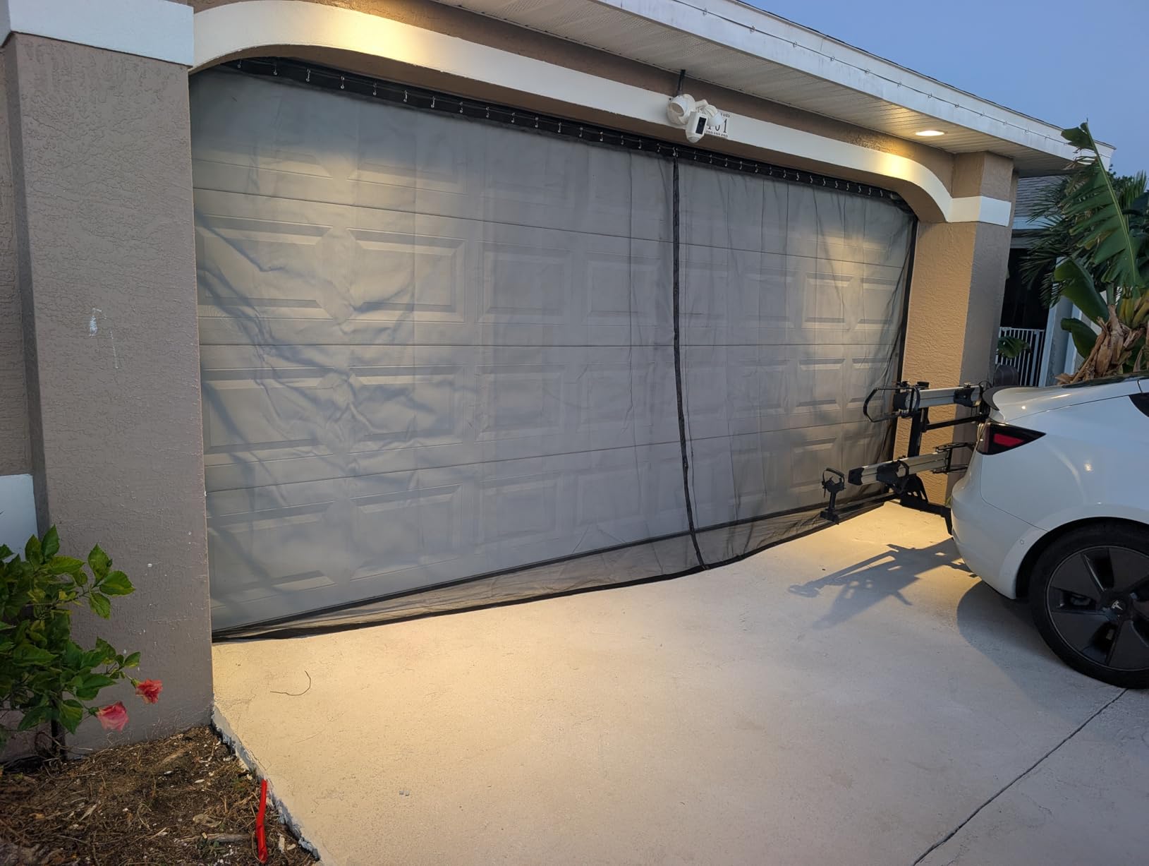 Sliding Garage Door Screen 16x7FT for 2 Car Garage Doors, 2026 New Upgraded Magnetic with Track Closure, Heavy Duty Mesh and Weighted Bottom, Retractable (Black, 16 * 7FT) customer photo 2